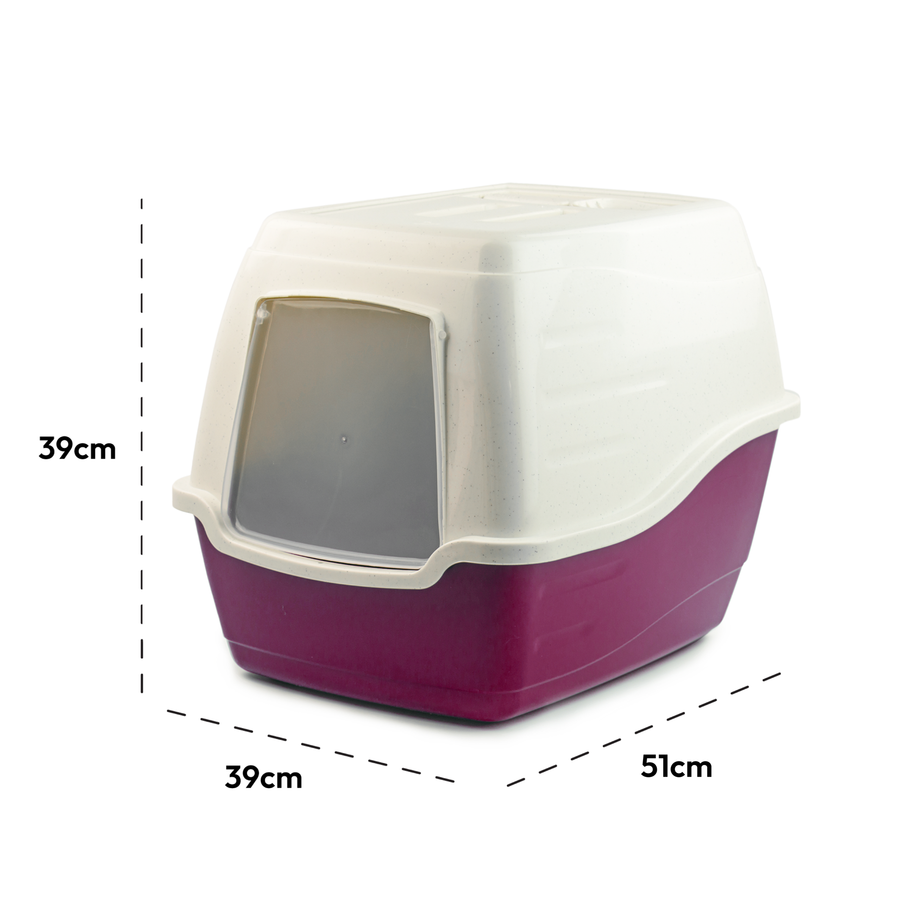 KCT Hooded Cat Litter Box/Tray - Burgundy
