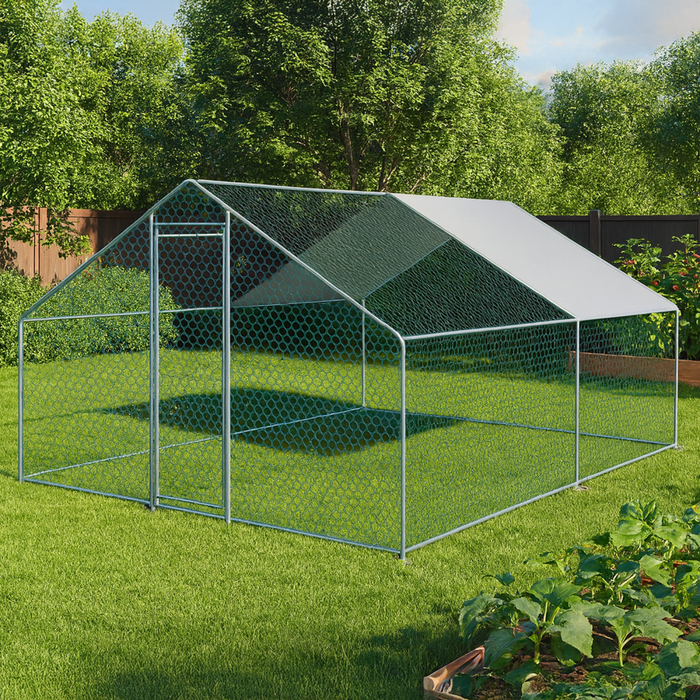 KCT 3x3m Walk In Galvanised Chicken Pet Run