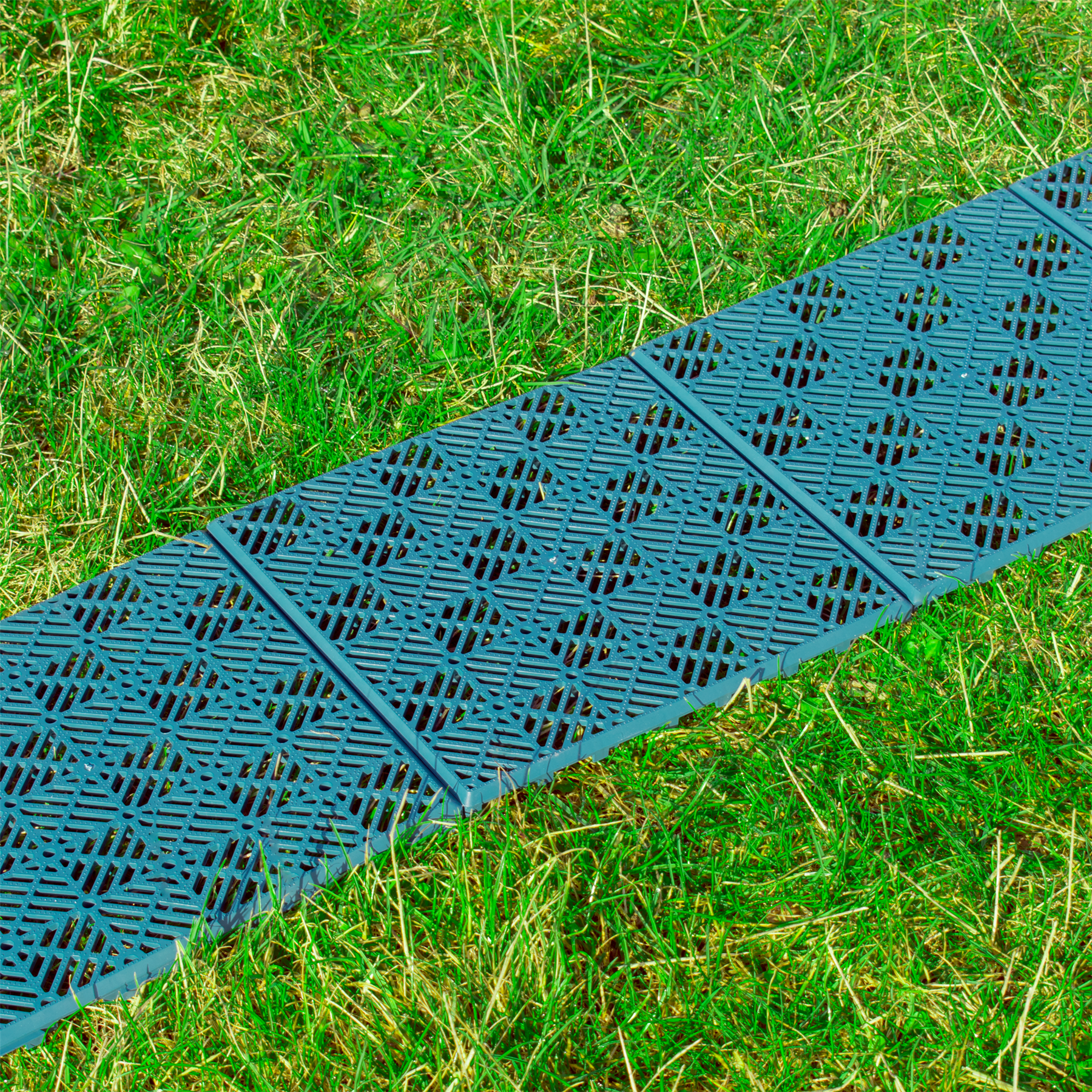 KCT Green Garden Path and Patio Decking Interlocking Tiles - 5 Pieces