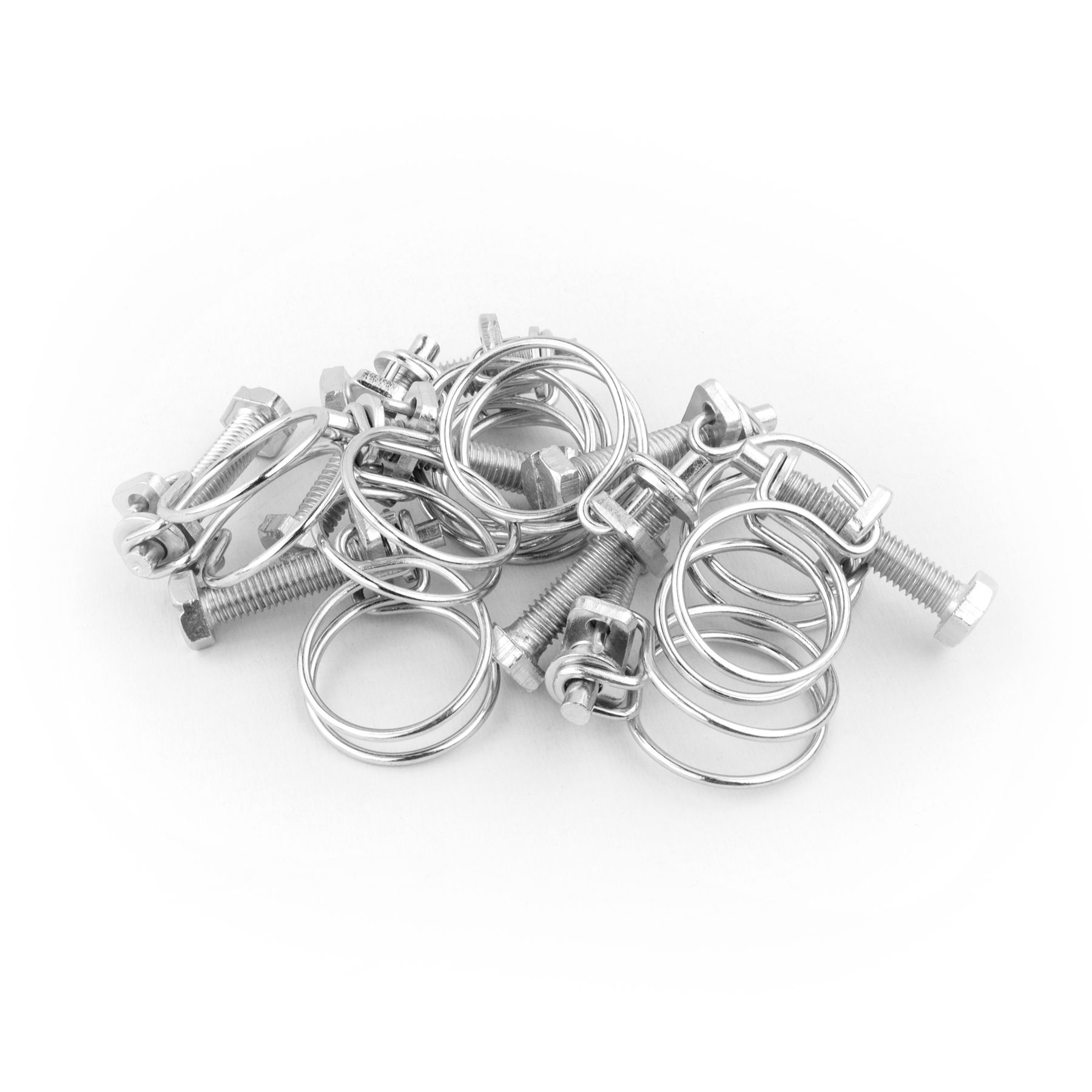 KCT Universal Double Wire Hose Clips Pipe Screw Clamps for All Types of Hose