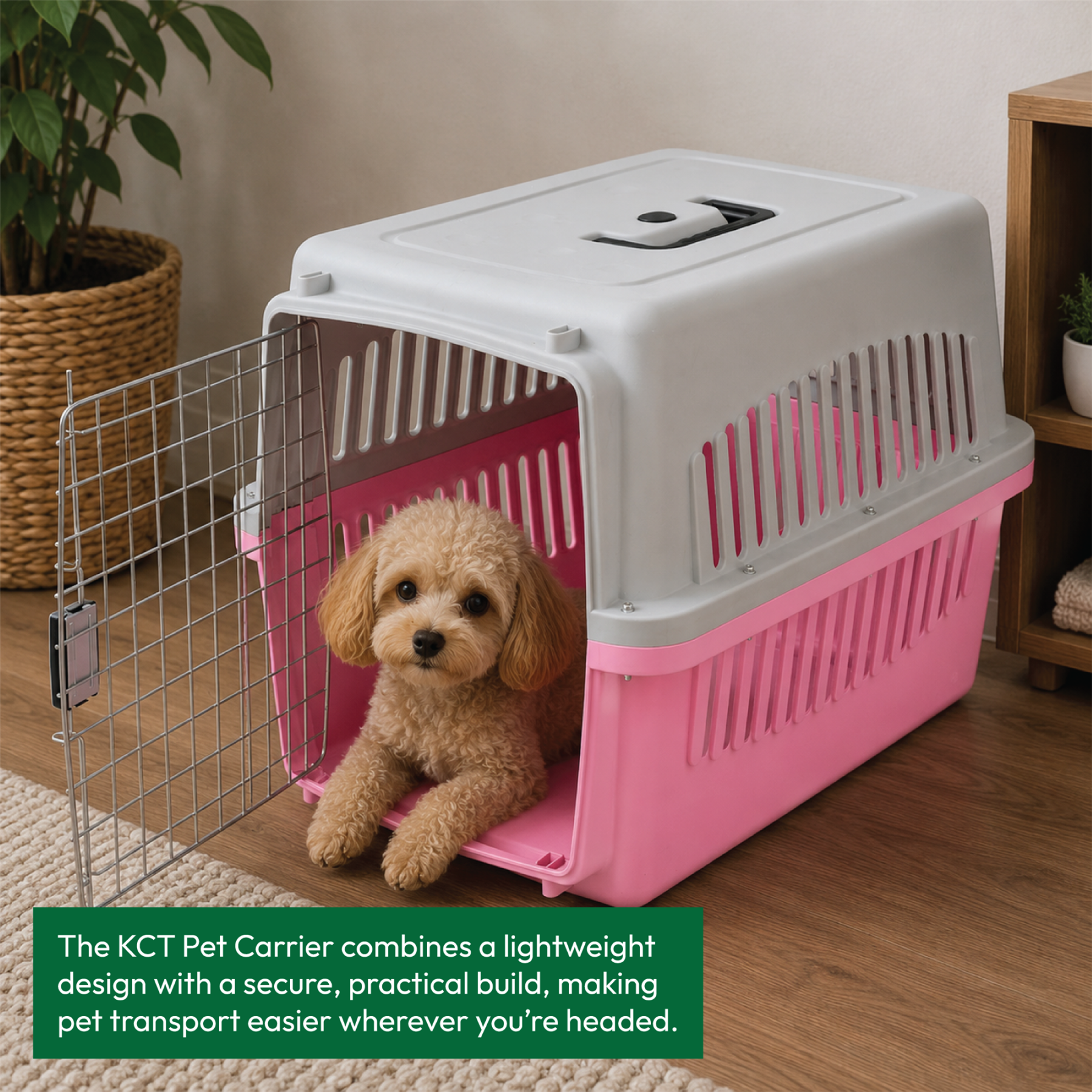 KCT Portable Plastic Pet Carrier Box Cat Dog Puppy Animal Cages