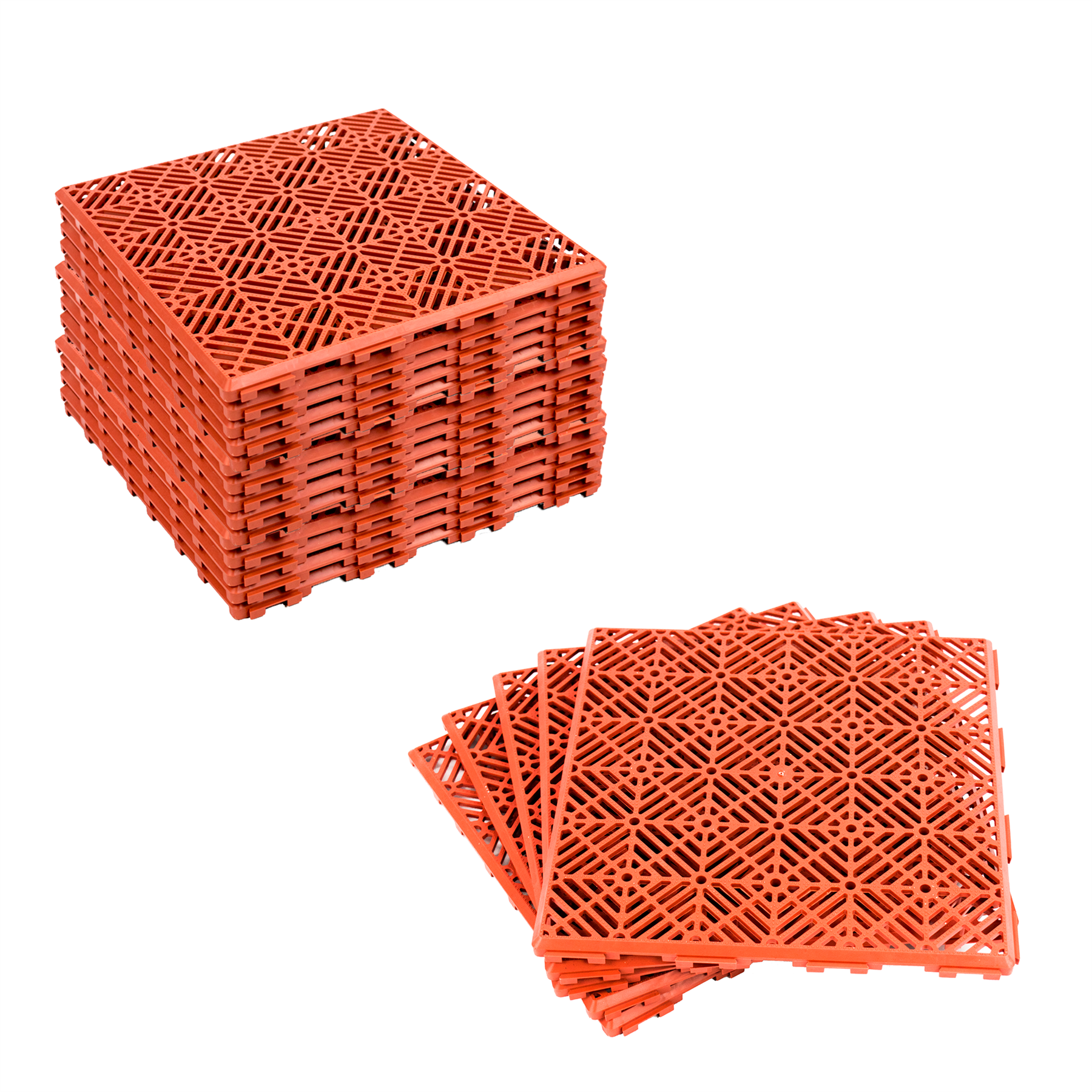 KCT Coloured Garden Path and Patio Decking Interlocking Tiles - Pack of 5