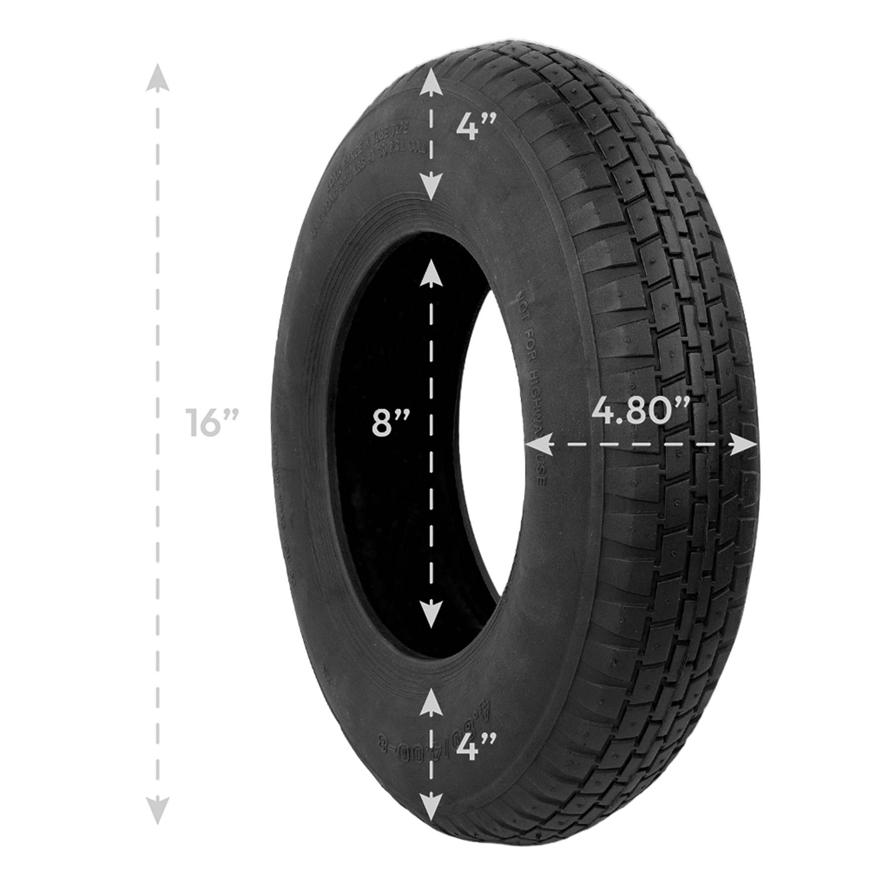 KCT Wheelbarrow Wheel Tyre/Inner Tube Parts (4.80/4.00 - 8) - Fits 16" wheel