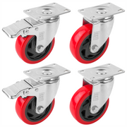 KCT Heavy Duty 100mm Castor Wheels with Brakes - 4 Pack