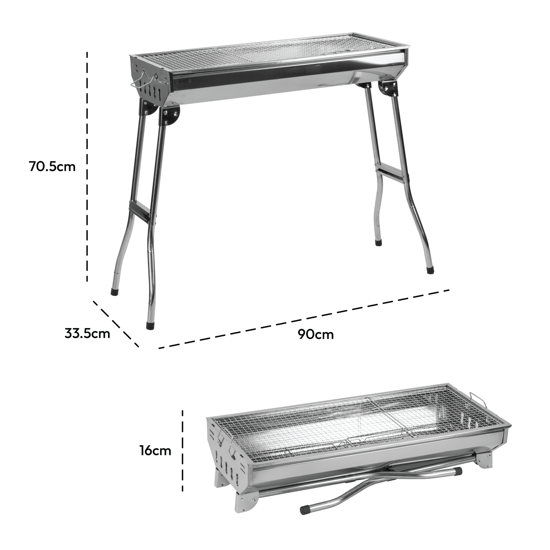 KCT Stainless Steel Portable Folding BBQ Charcoal Barbecue Grill With Tool Kit
