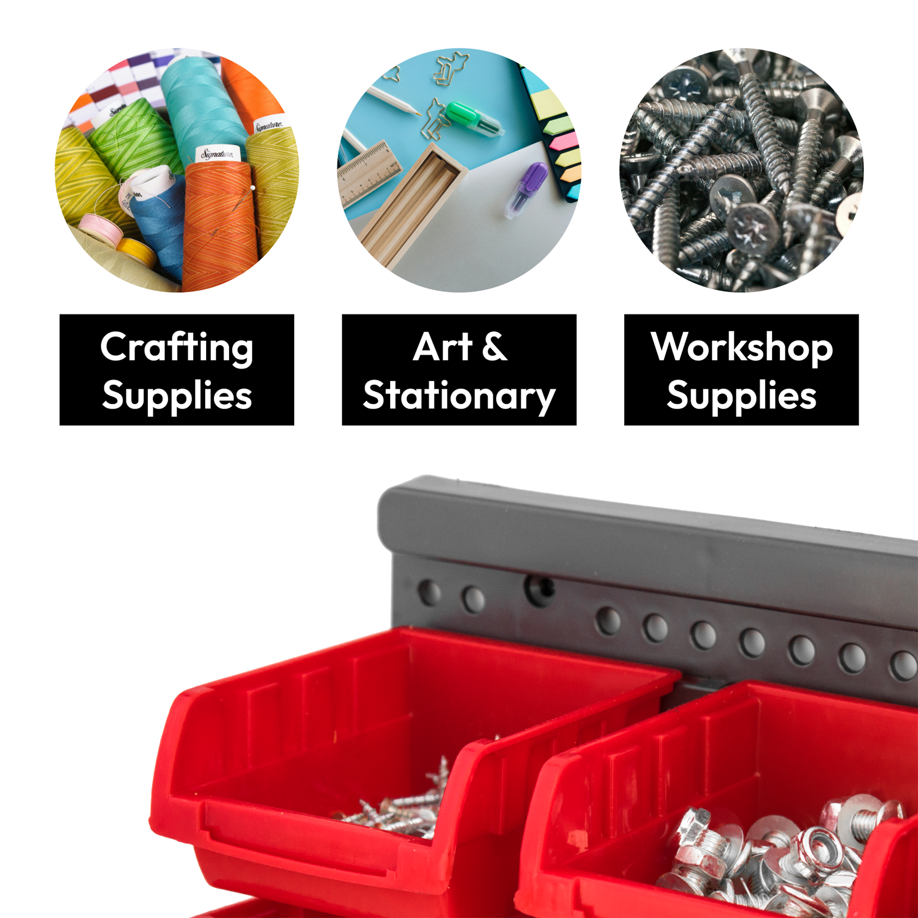 KCT 46pc Wall Mount Storage Bin Organiser