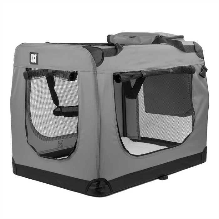 thumbnail image 2 of PawHut Folding Soft Fabric Pet Crate - Black XS Dog & Cat Travel Carrier Cage 2 of 4