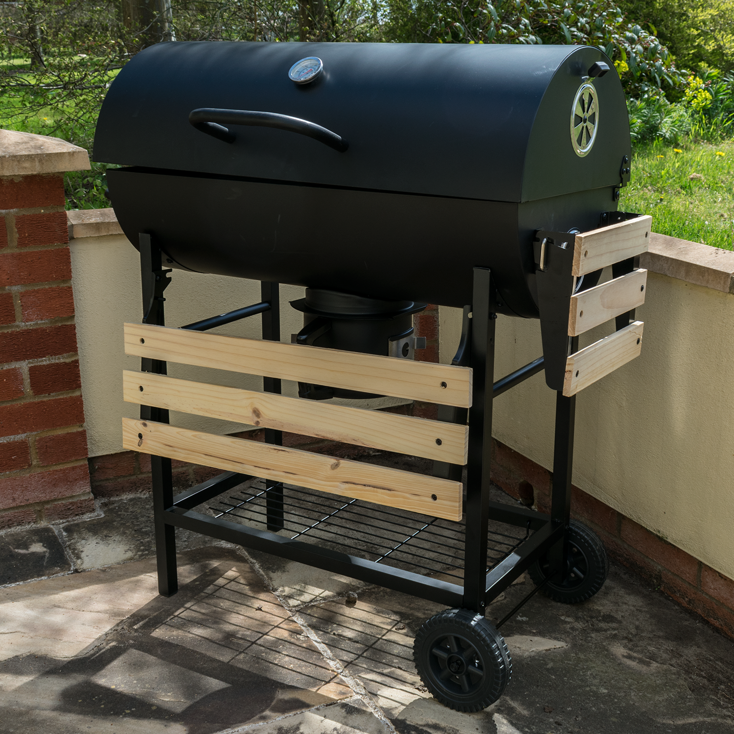KCT Classic Barrel BBQ Grill & Smoker with Tool Set