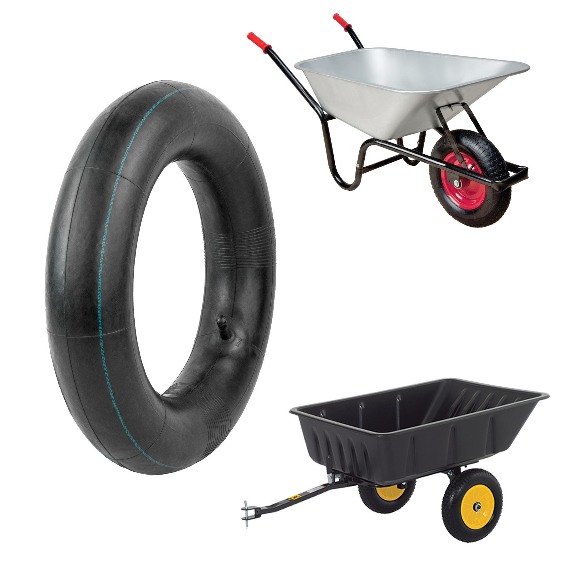 KCT Wheelbarrow Wheel Tyre/Inner Tube Parts (4.80/4.00 - 8) - Fits 16" wheel