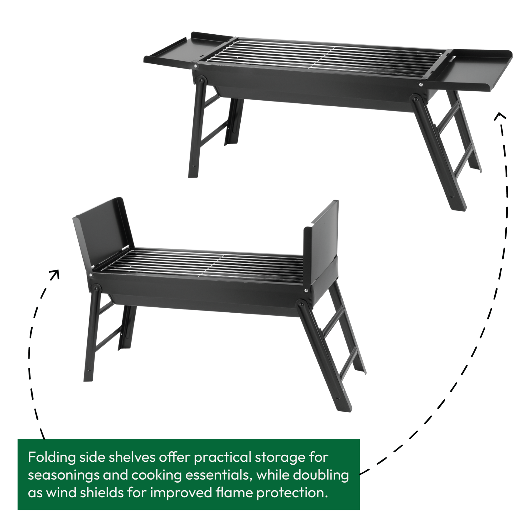 KCT Foldable BBQ With Side Shelves