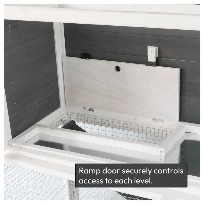 KCT Ancona 4ft Rabbit Hutch with Extended Run - Grey