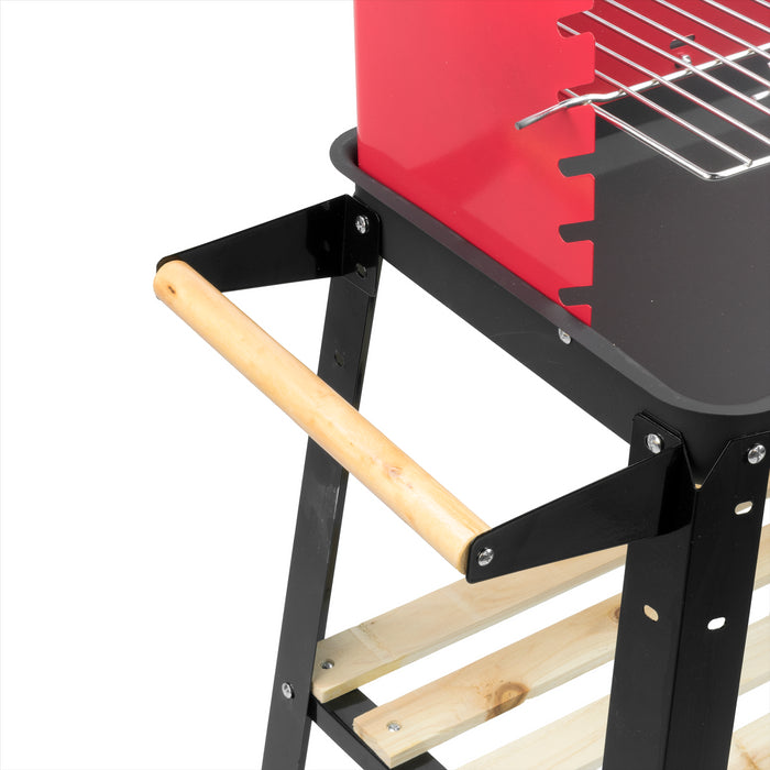 KCT Open Top BBQ Grill Garden Steel Camping Barbecue Trolley