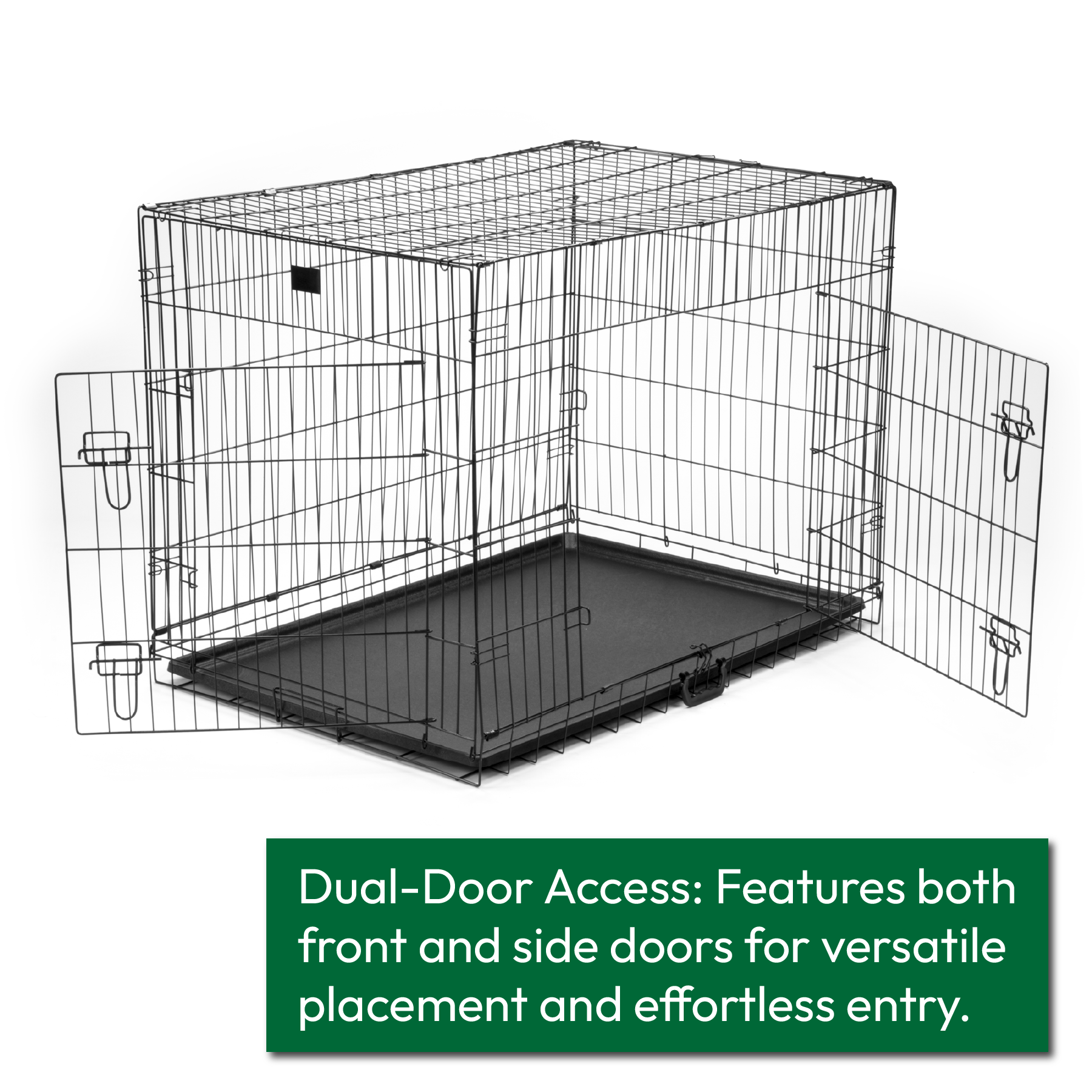 KCT Folding Pet Crates with Plastic Tray