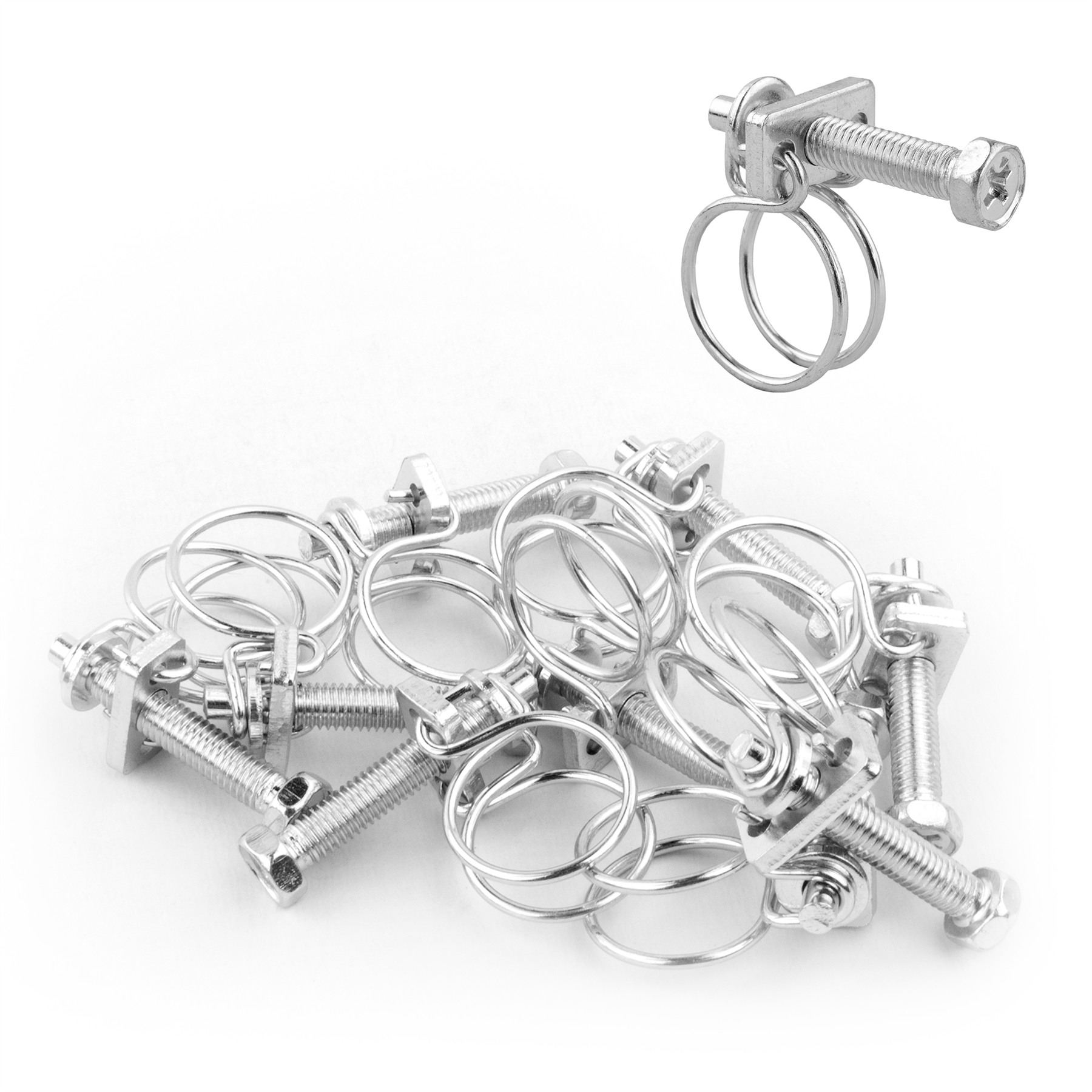 KCT Universal Double Wire Hose Clips Pipe Screw Clamps for All Types of Hose