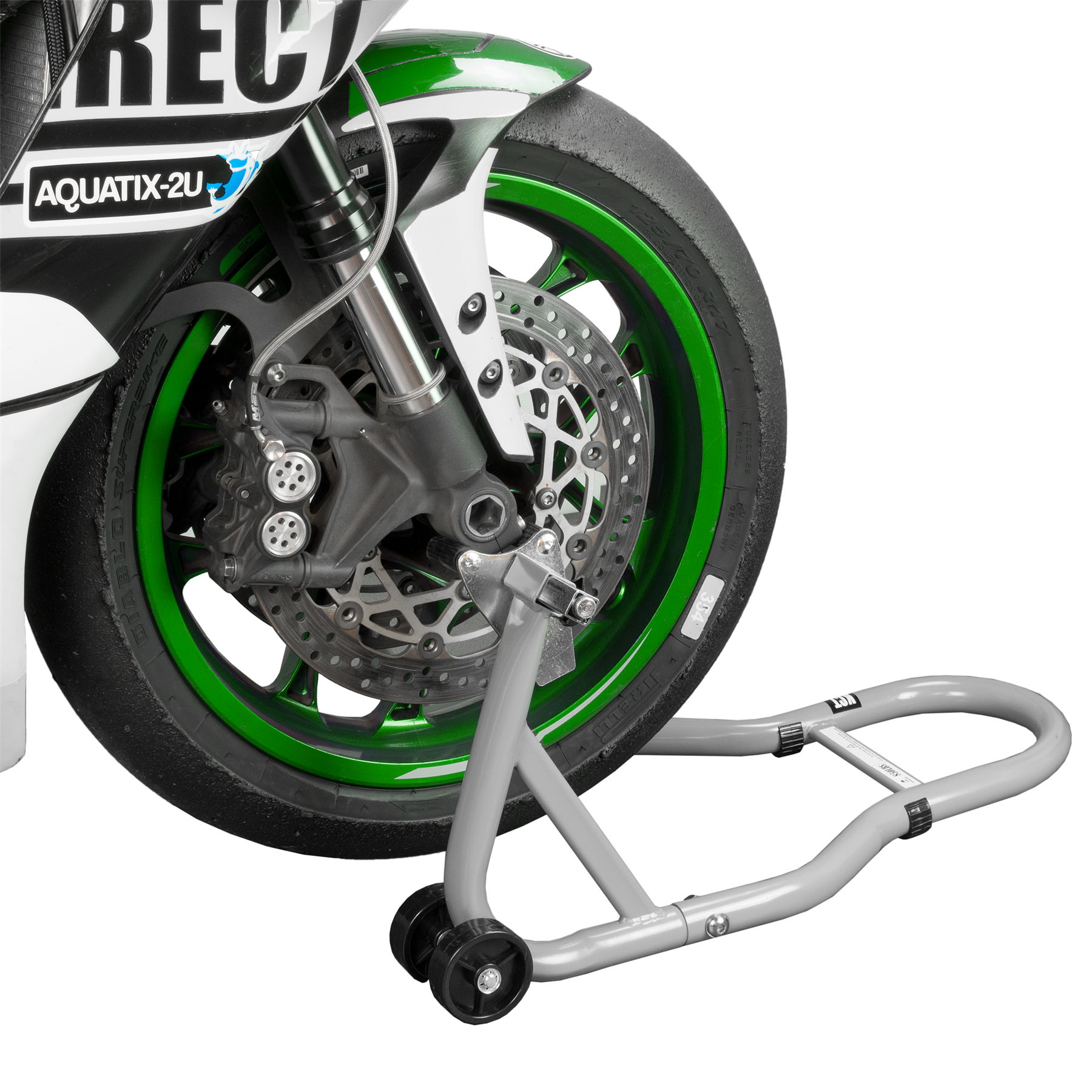 KCT Motorbike Front & Rear Heavy Duty Paddock Stand + Tyre Warmer Covers Combo