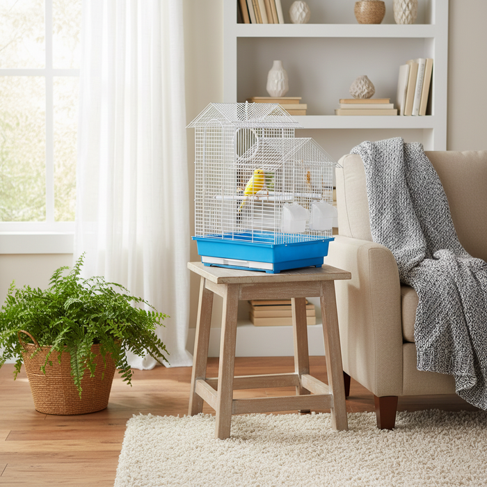 KCT Santiago Small Exotic Bird Travel Cage - Blue