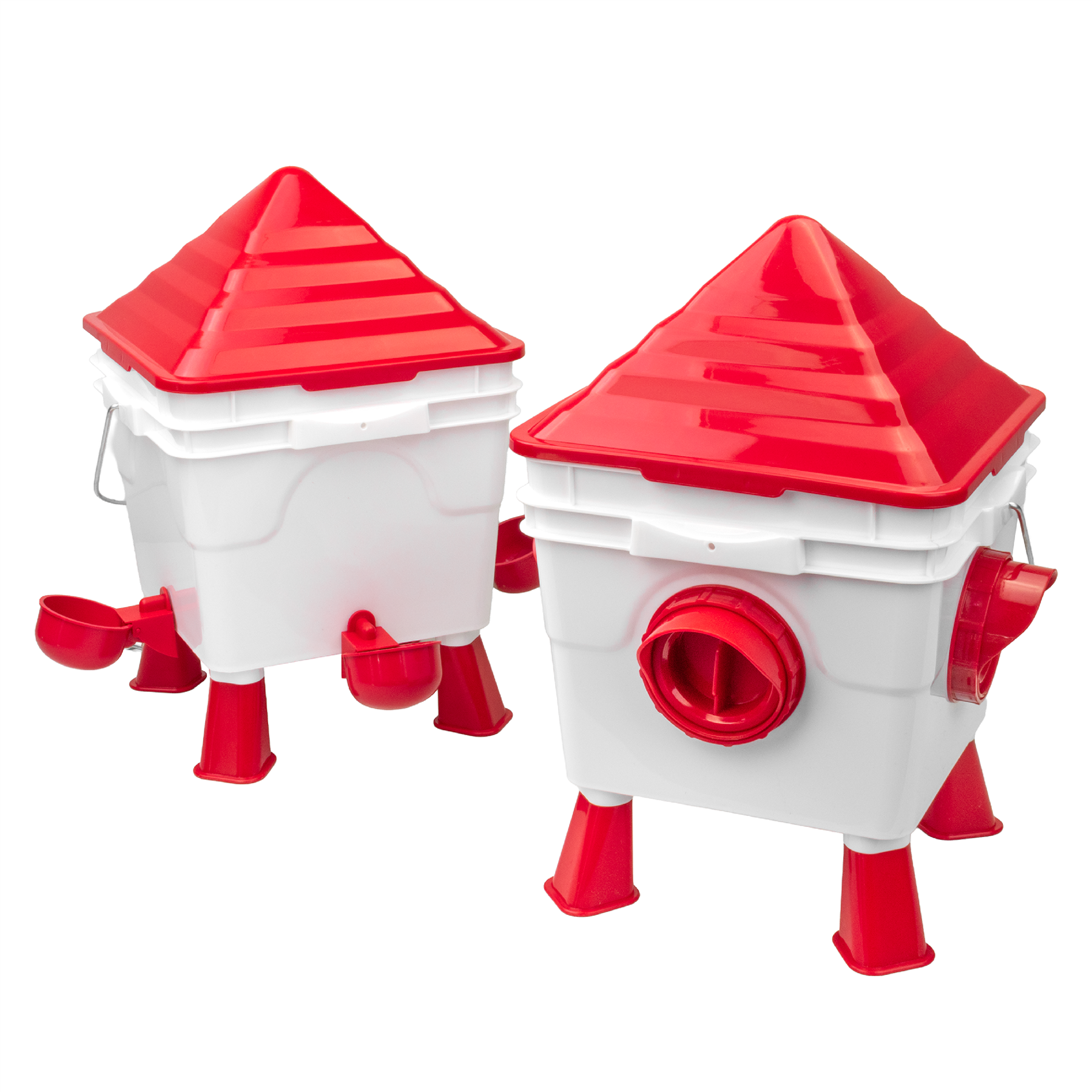 2pc Automatic 10Kg Chicken Feeder & 10L Waterer/Drinker Set with Raised Legs