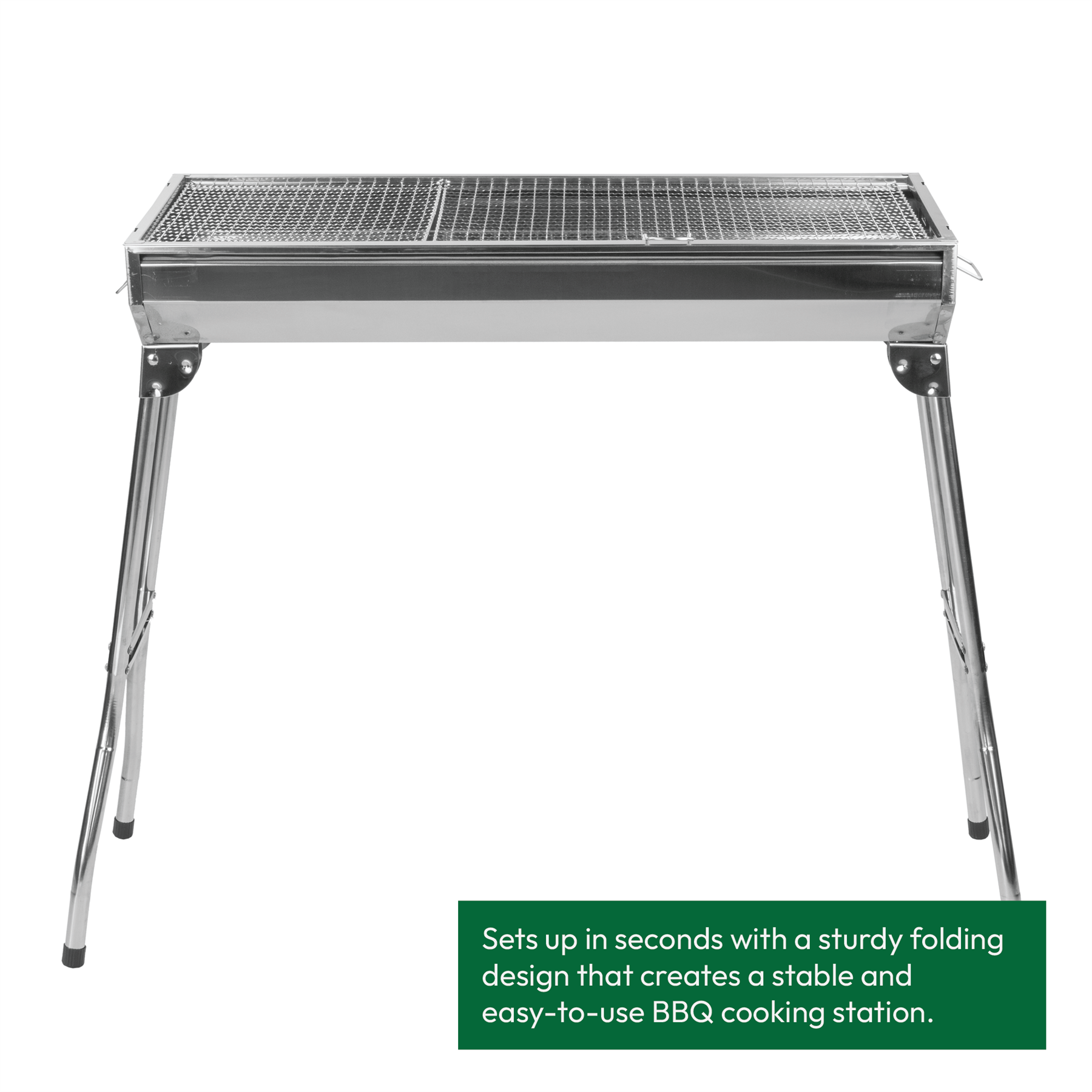 KCT Stainless Steel Portable Folding BBQ Charcoal Barbecue Grill With Tool Kit