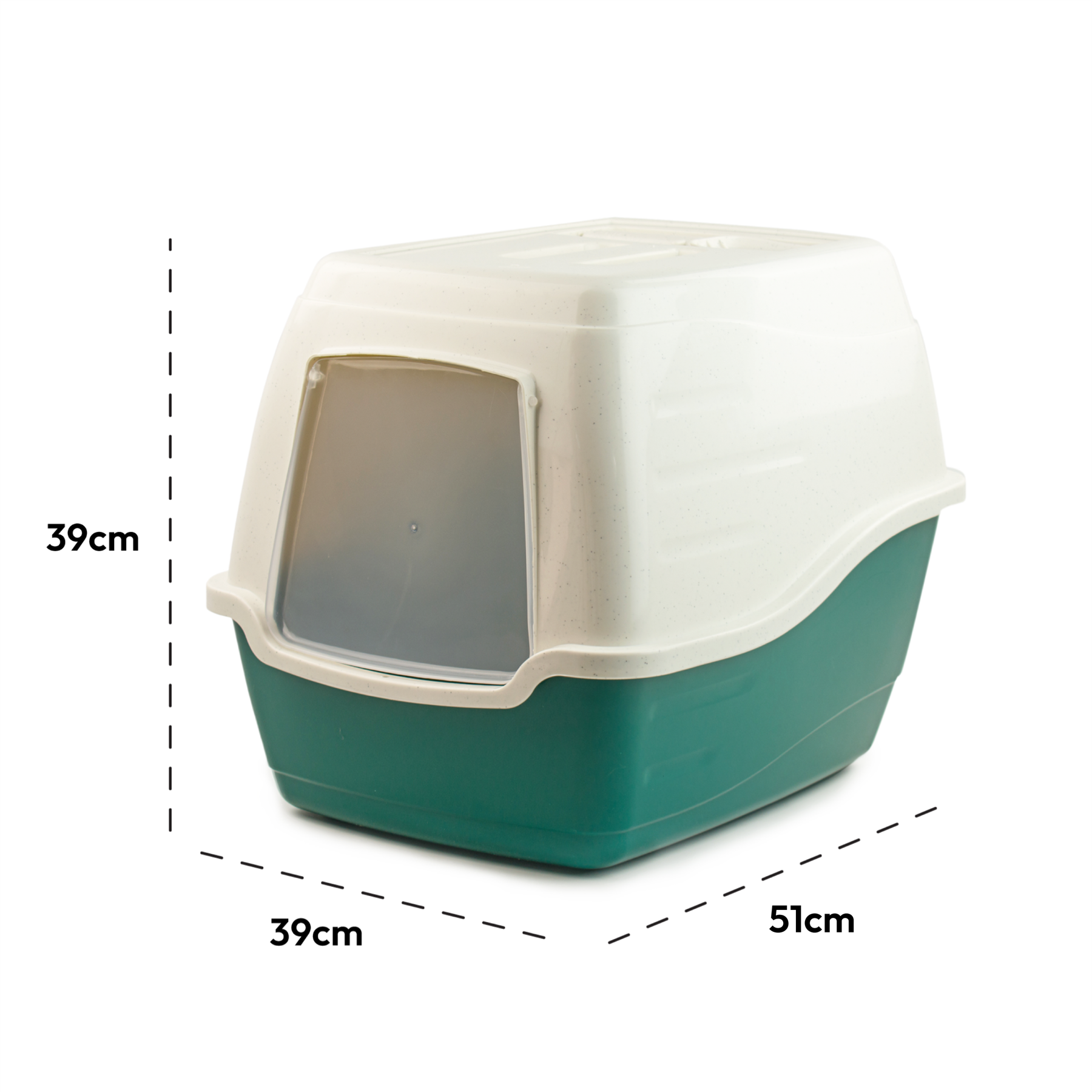 KCT Hooded Cat Litter Box/Tray - Green
