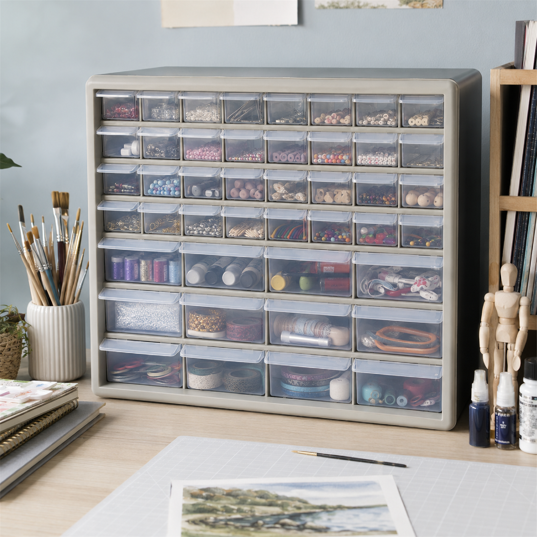 KCT Plastic Multi Compartment Wall Mountable Storage Drawer Units