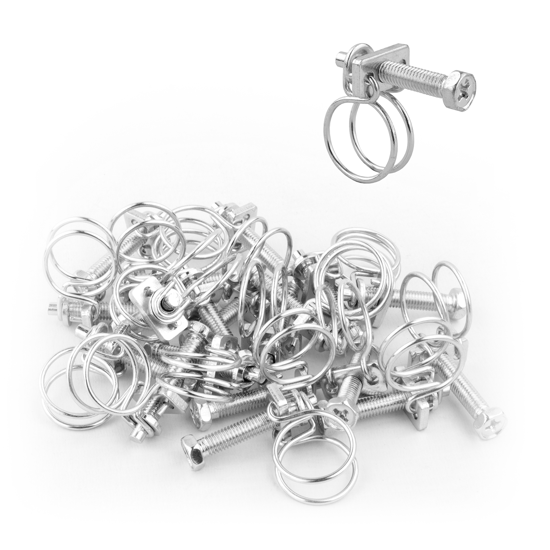 KCT Universal Double Wire Hose Clips Pipe Screw Clamps for All Types of Hose
