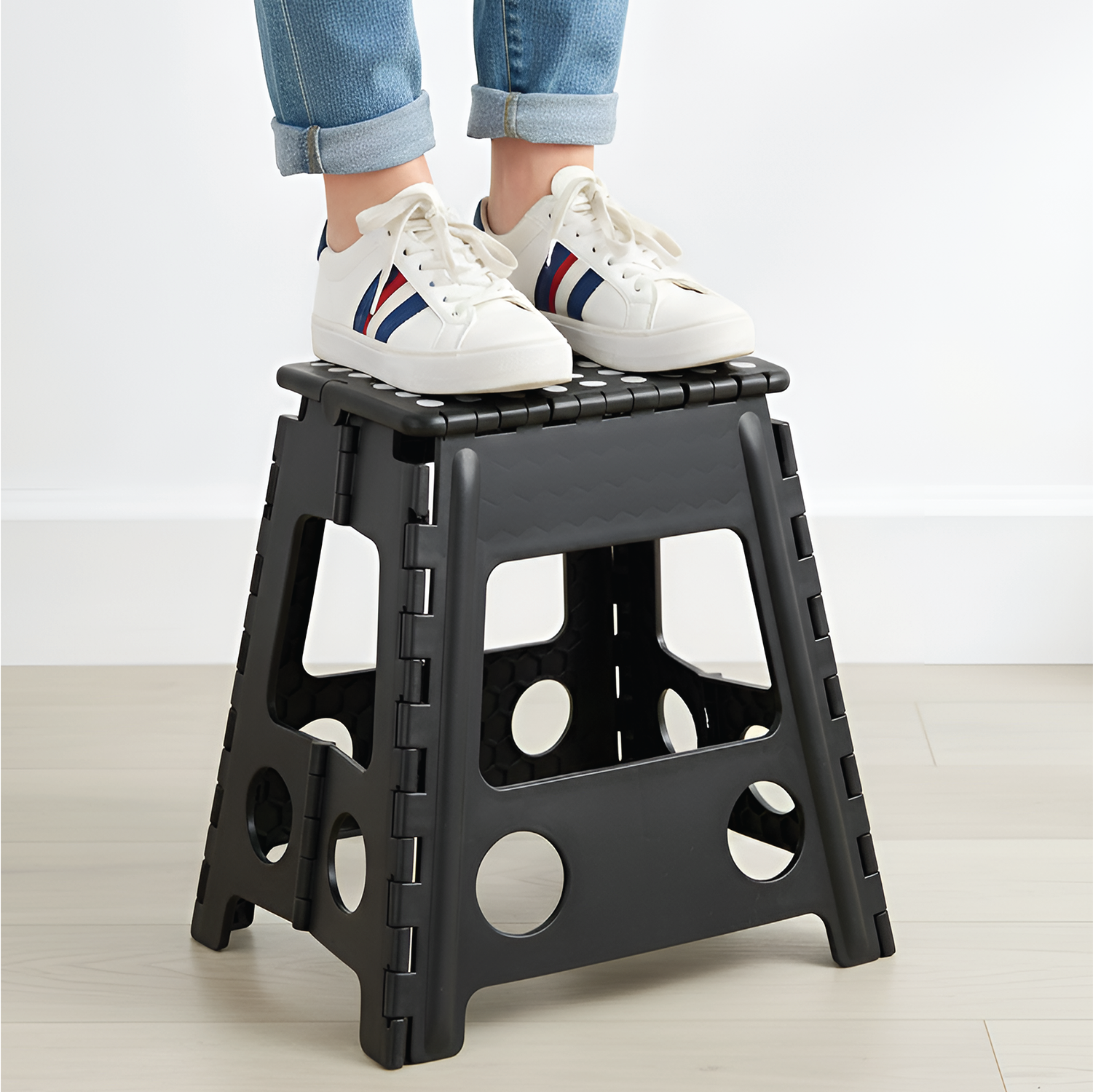 KCT Folding Multi Purpose Household Foldaway Step Stool Black