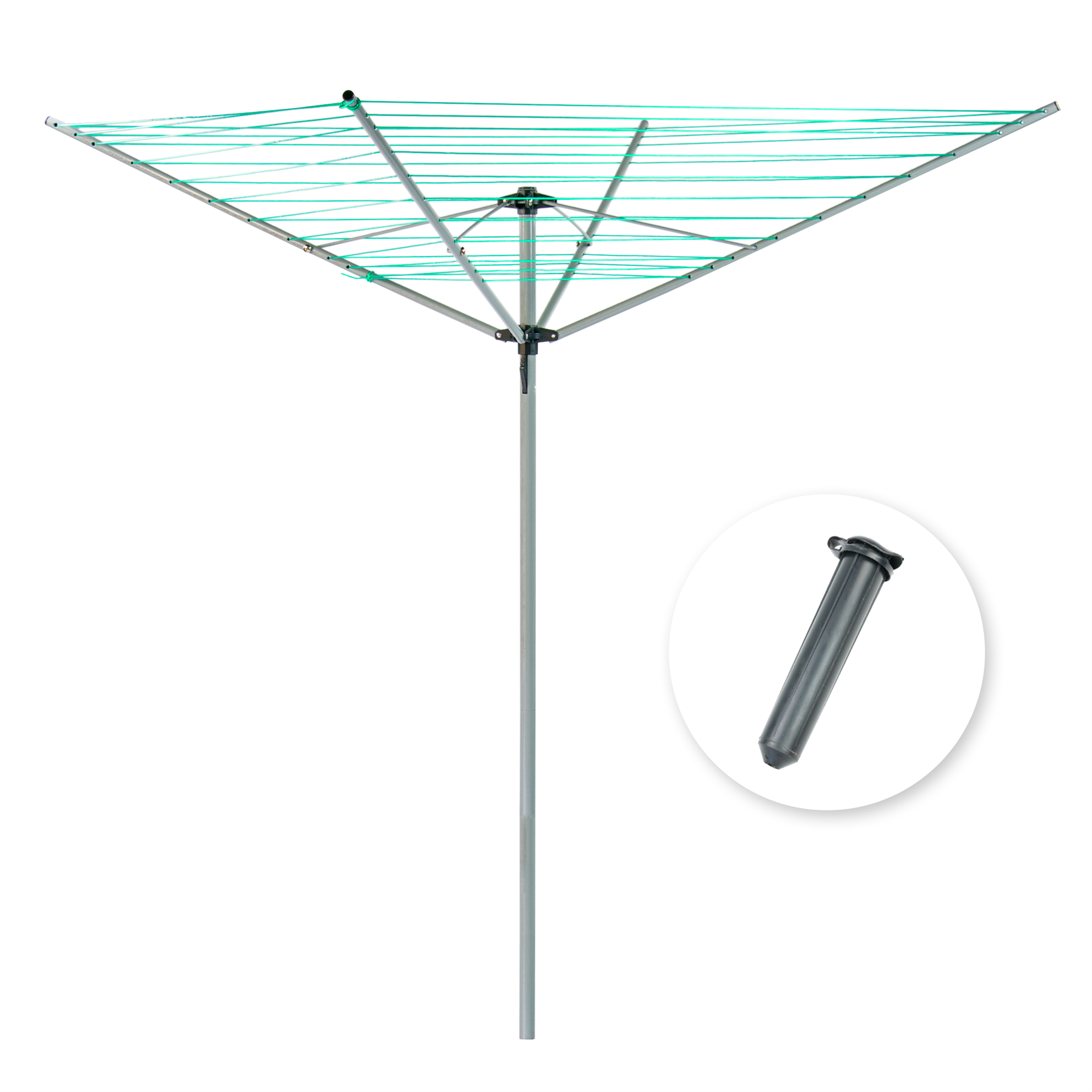 KCT 3 / 4 Arm Outdoor Rotary Washing Line Airers with Optional Covers