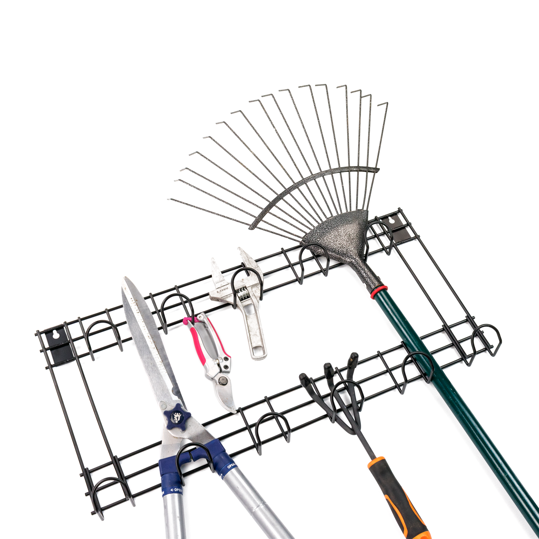 KCT 2 Tier Shed Door Tool Rack Storage