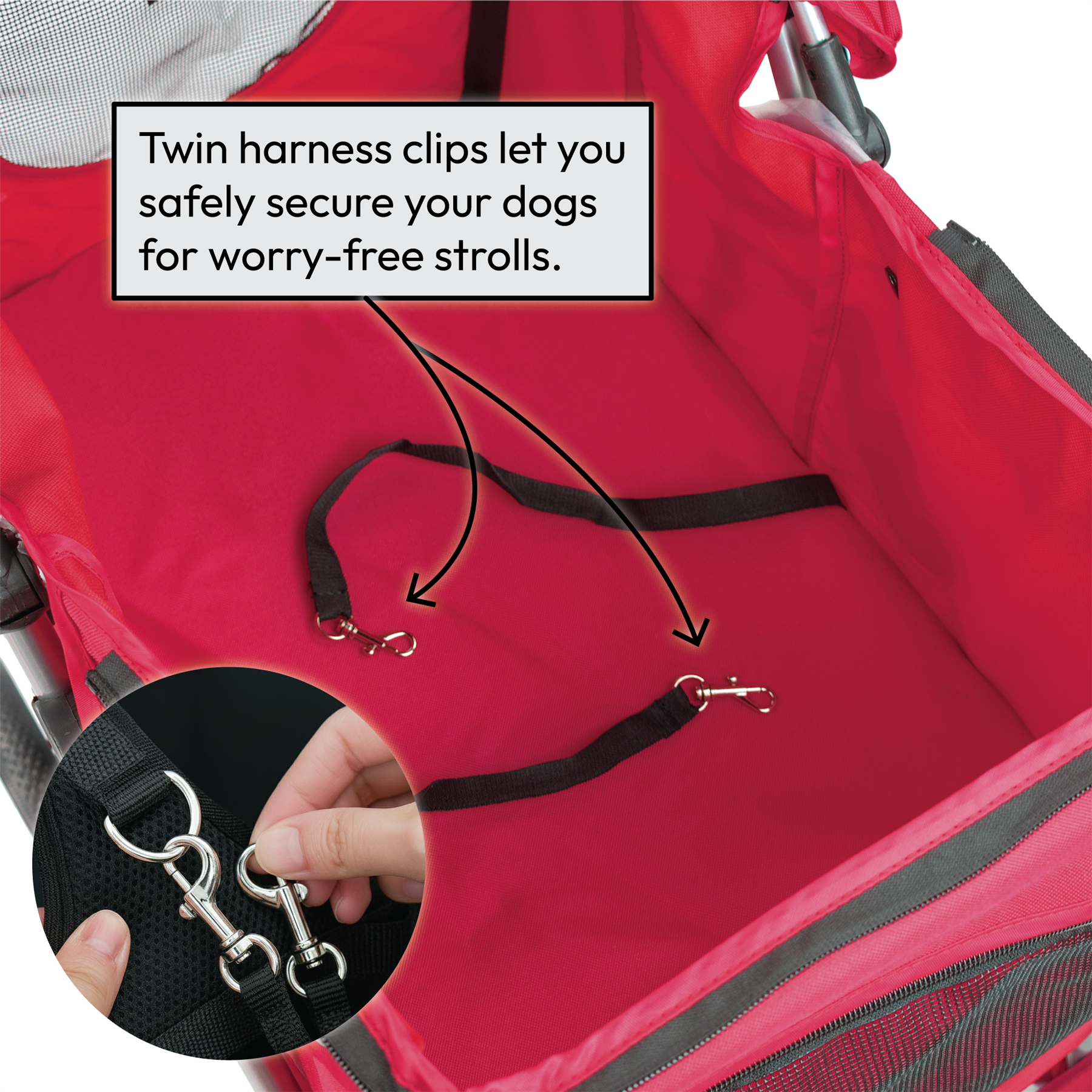 KCT Hooded Pet Stroller with Storage