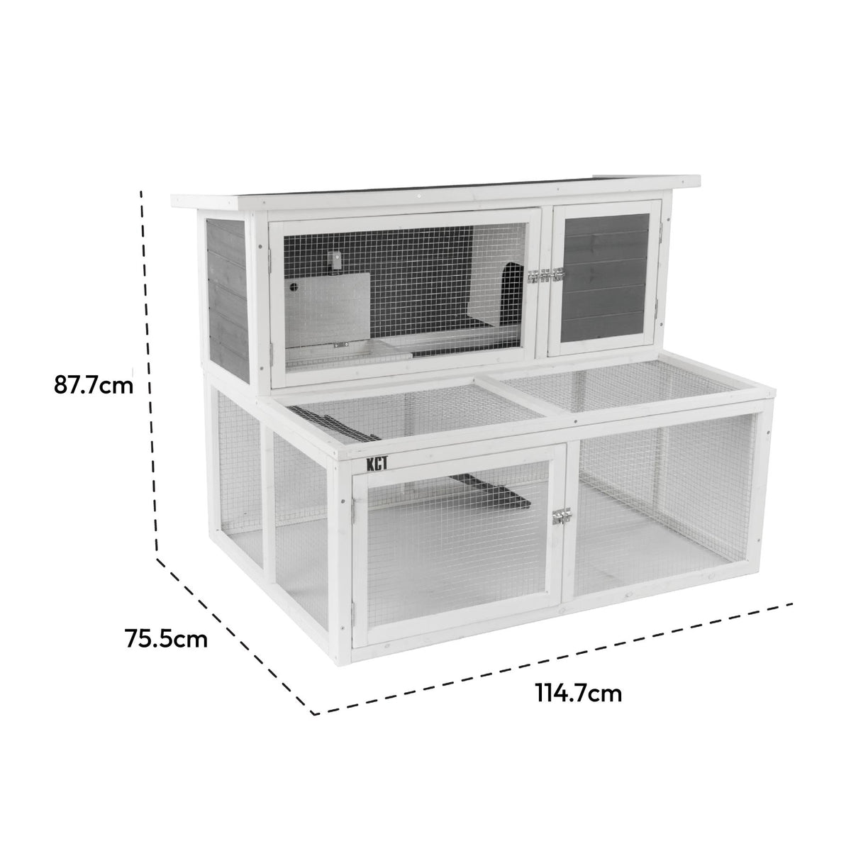 KCT Ancona 4ft Rabbit Hutch with Extended Run - Grey