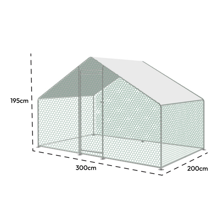 KCT 2x3m Walk in Galvanised Chicken Pet Run