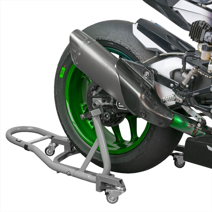 KCT Heavy Duty Front Paddock & Rear Stands with Dolly for Motorbike Maintenance