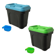 KCT 2 Pack 15L/7kg Pet Food Container - Green & Blue