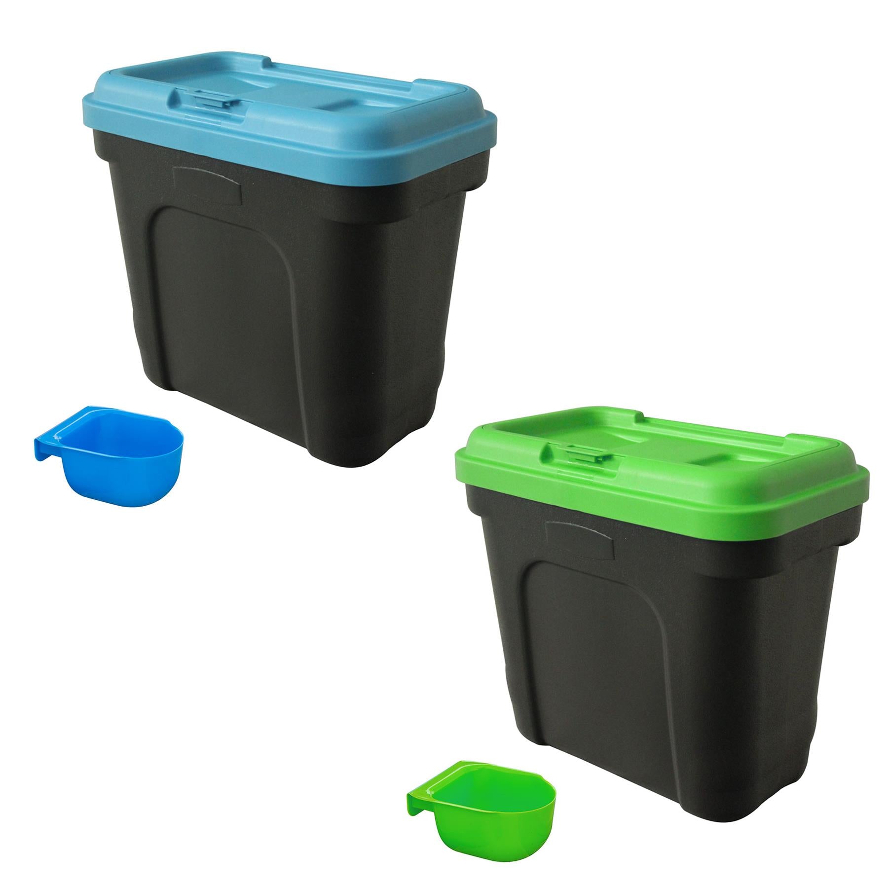 KCT 2 Pack 15L/7kg Pet Food Container - Green & Blue