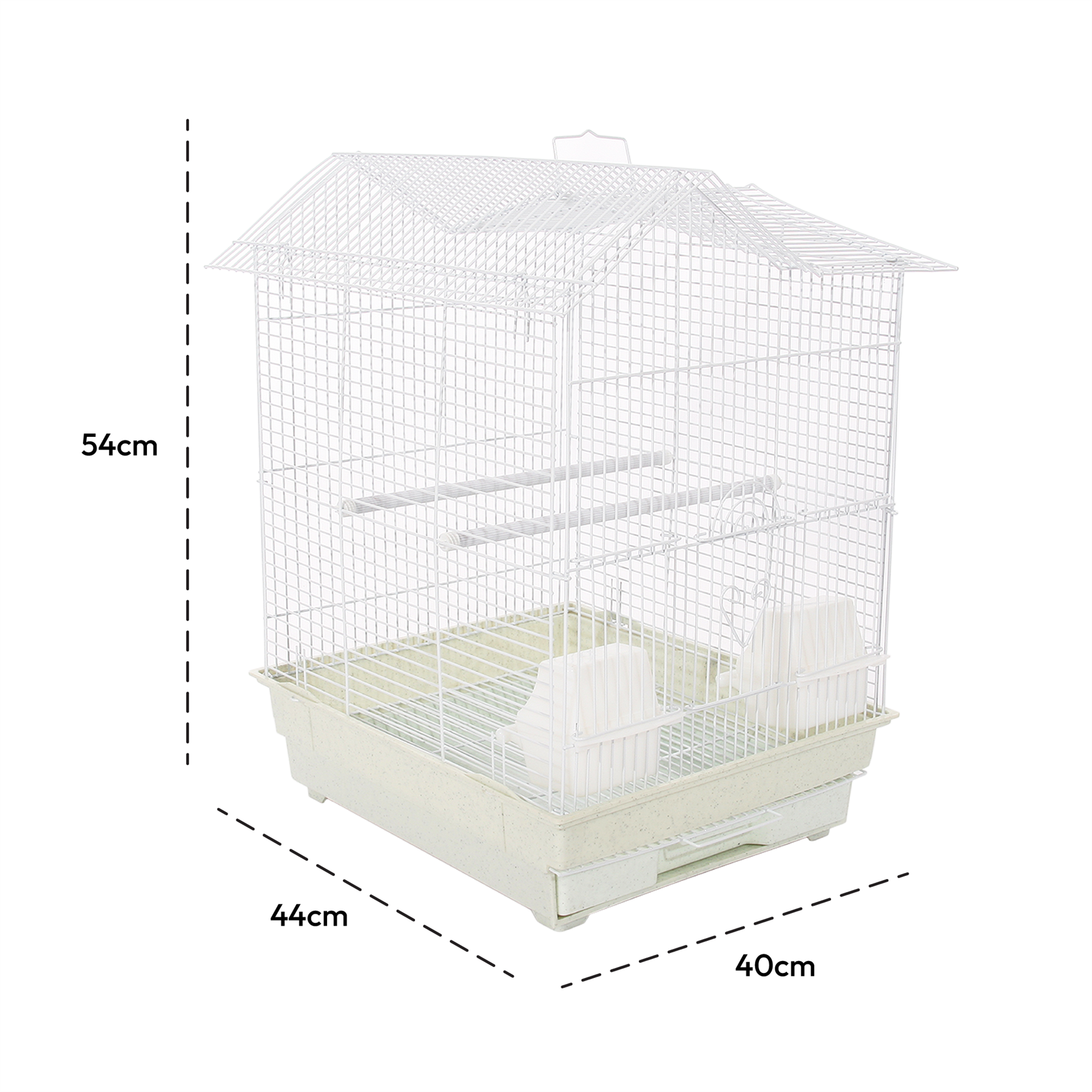 KCT Santiago Plus Exotic Portable Bird Small Cage  - White