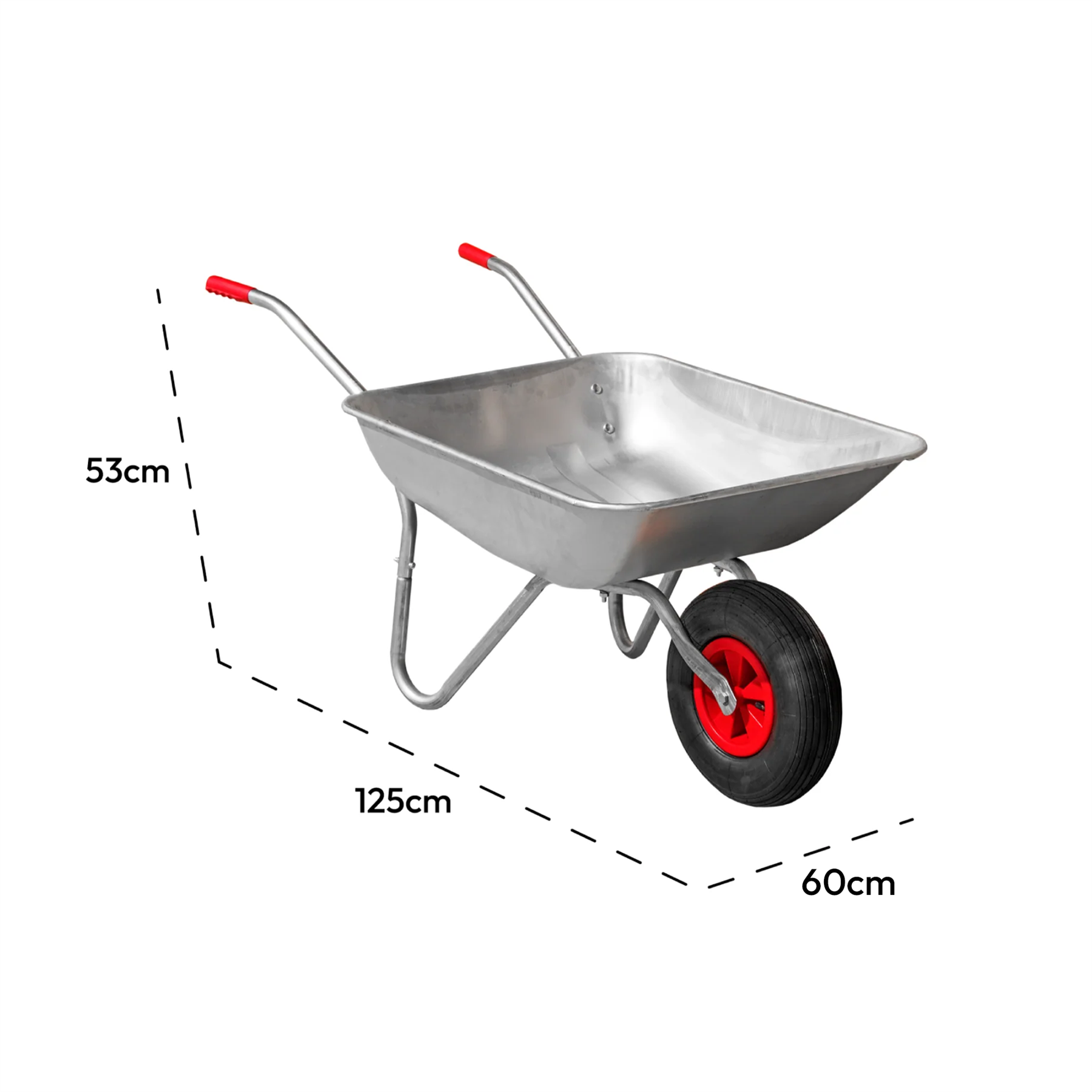 KCT 65 Litre Garden Galvanised Steel Wheelbarrow