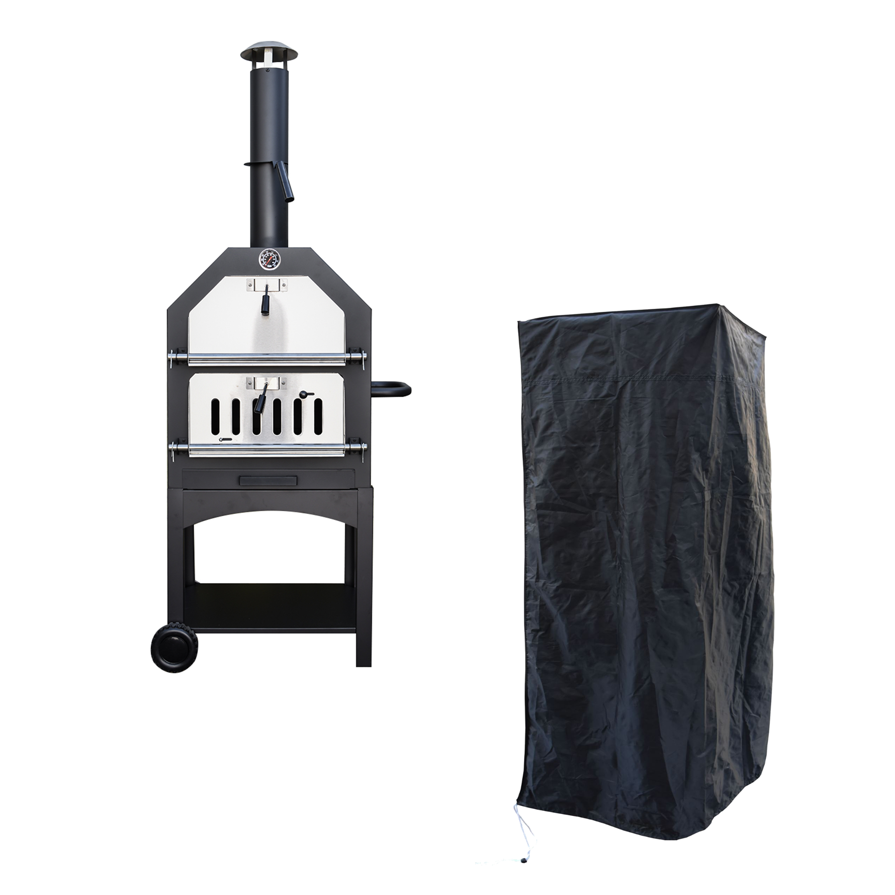 KCT Outdoor Wood Fired Pizza Oven with Weatherproof Cover