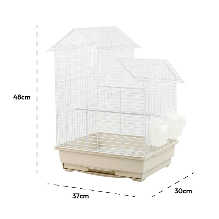 KCT Santiago Small Exotic Bird Travel Cage - White