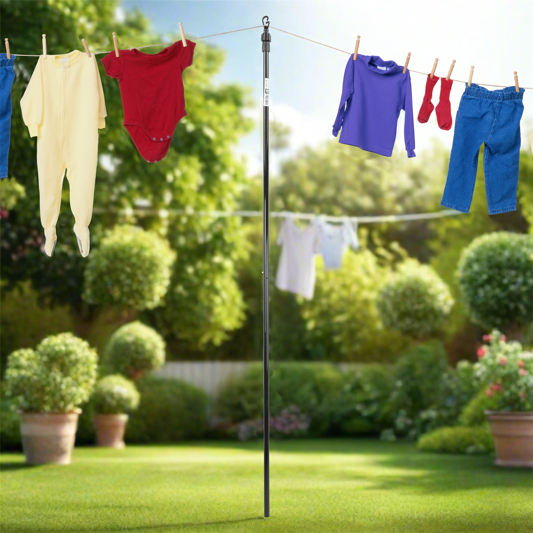 KCT 2.4m Extendable Washing Line Prop Pole - 2 Pack
