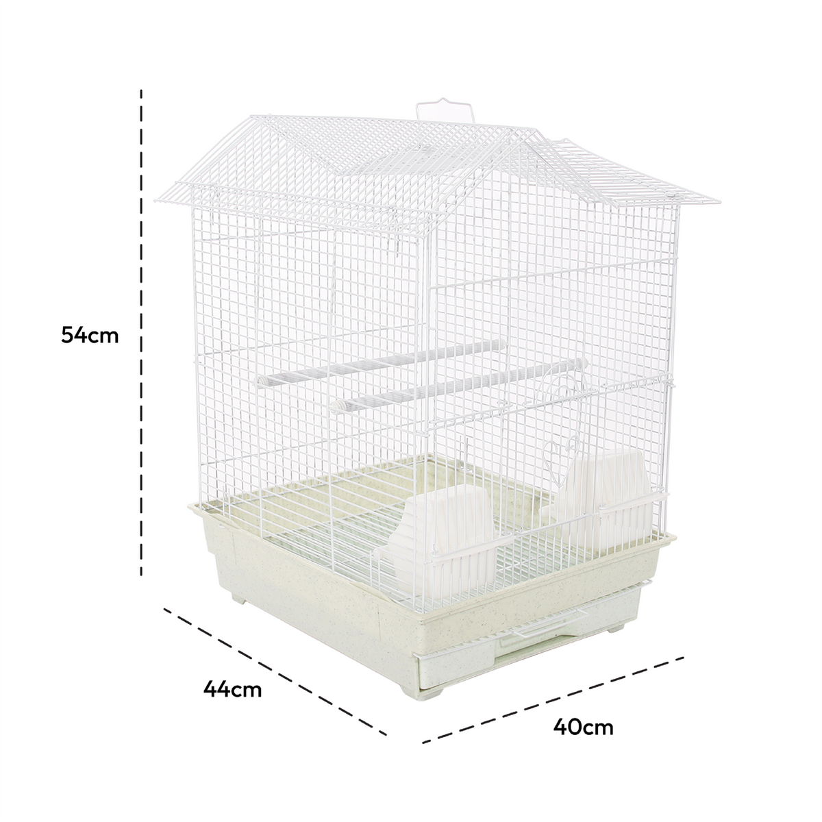 KCT Santiago Plus Exotic Portable Bird Small Cage  - White