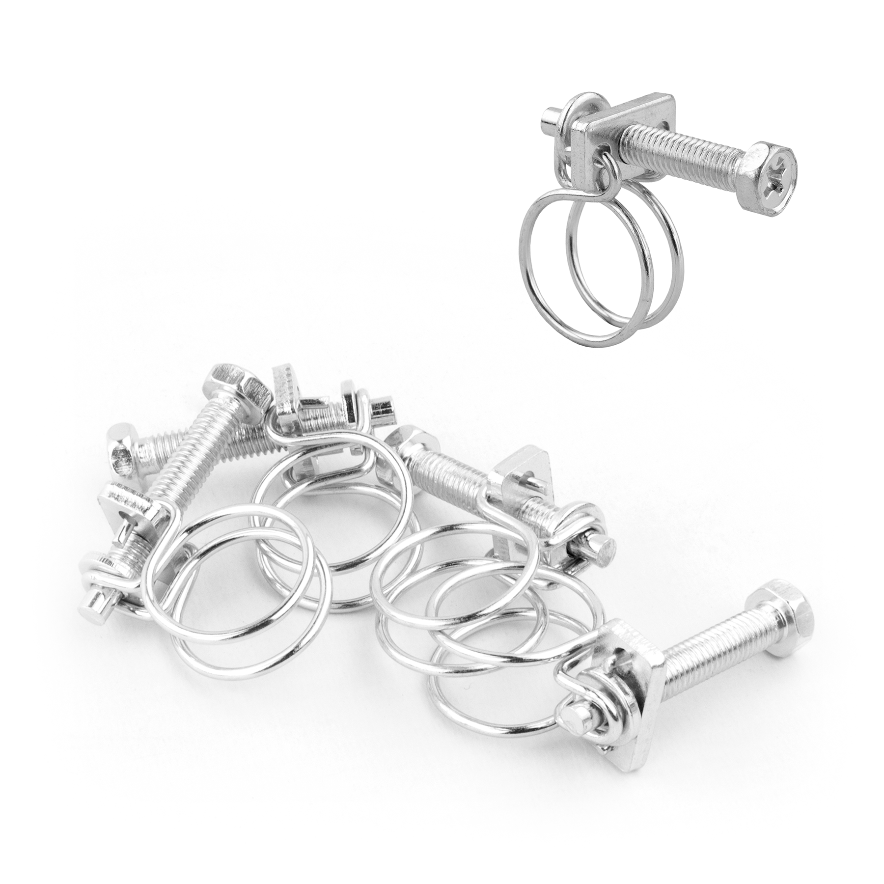 KCT Universal Double Wire Hose Clips Pipe Screw Clamps for All Types of Hose
