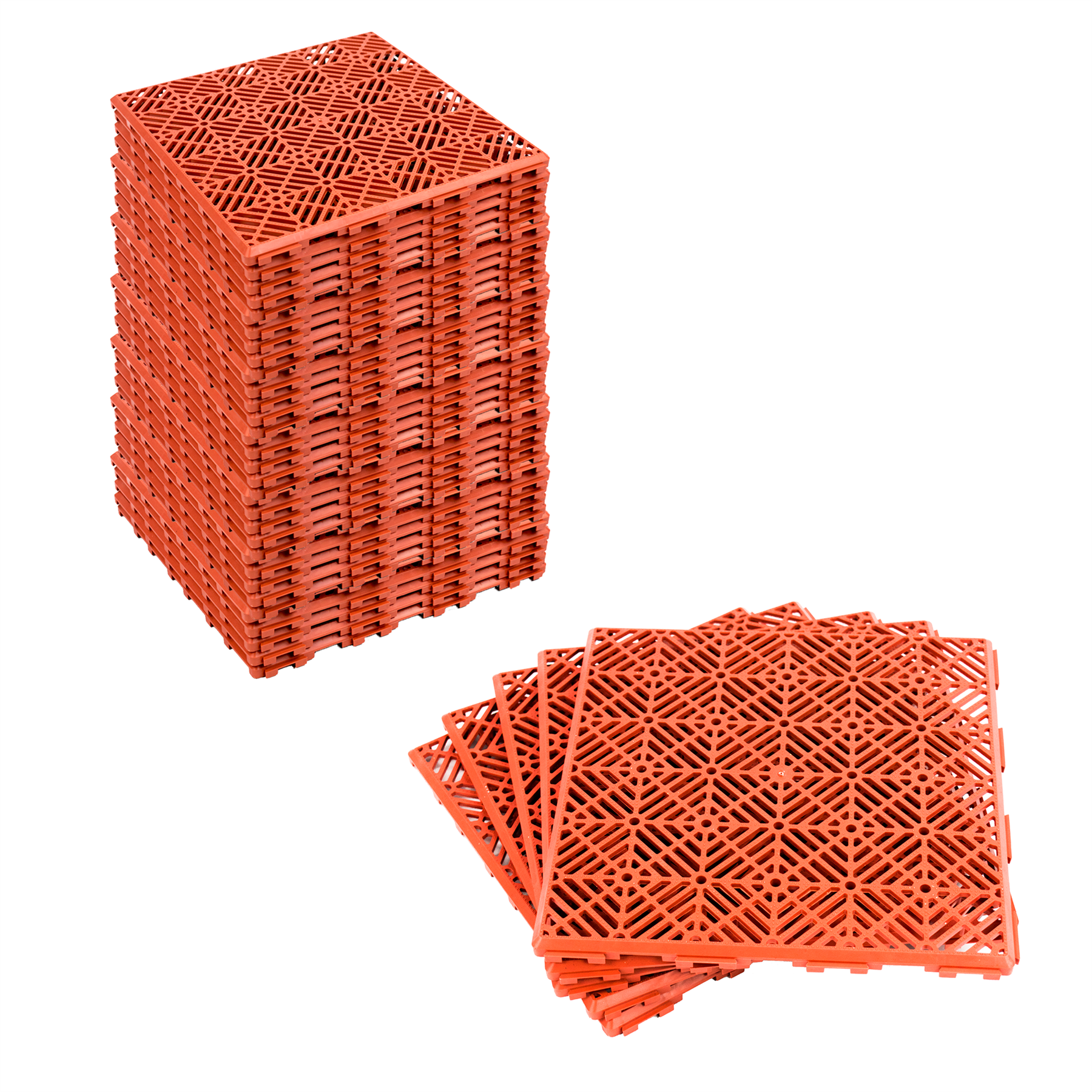 KCT Coloured Garden Path and Patio Decking Interlocking Tiles - Pack of 5