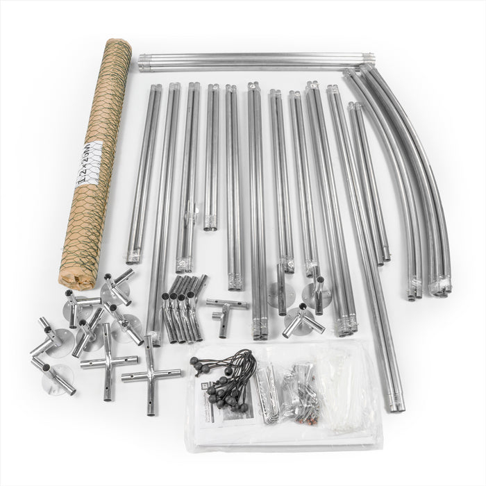 2.5x3m Walk In Galvanised Chicken Pet Run with Curved Roof