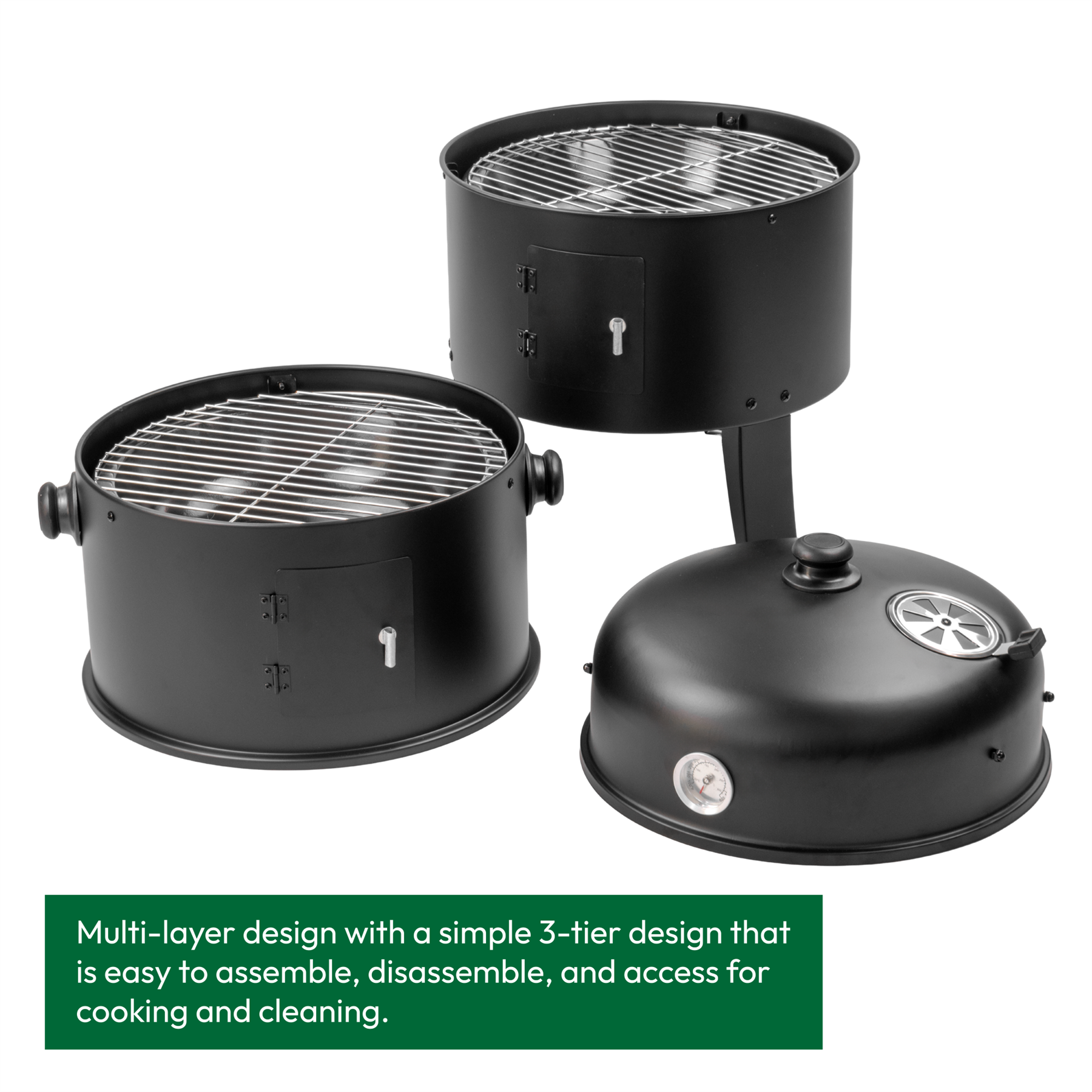 KCT 3 in 1 Upright BBQ Smoker and Grill