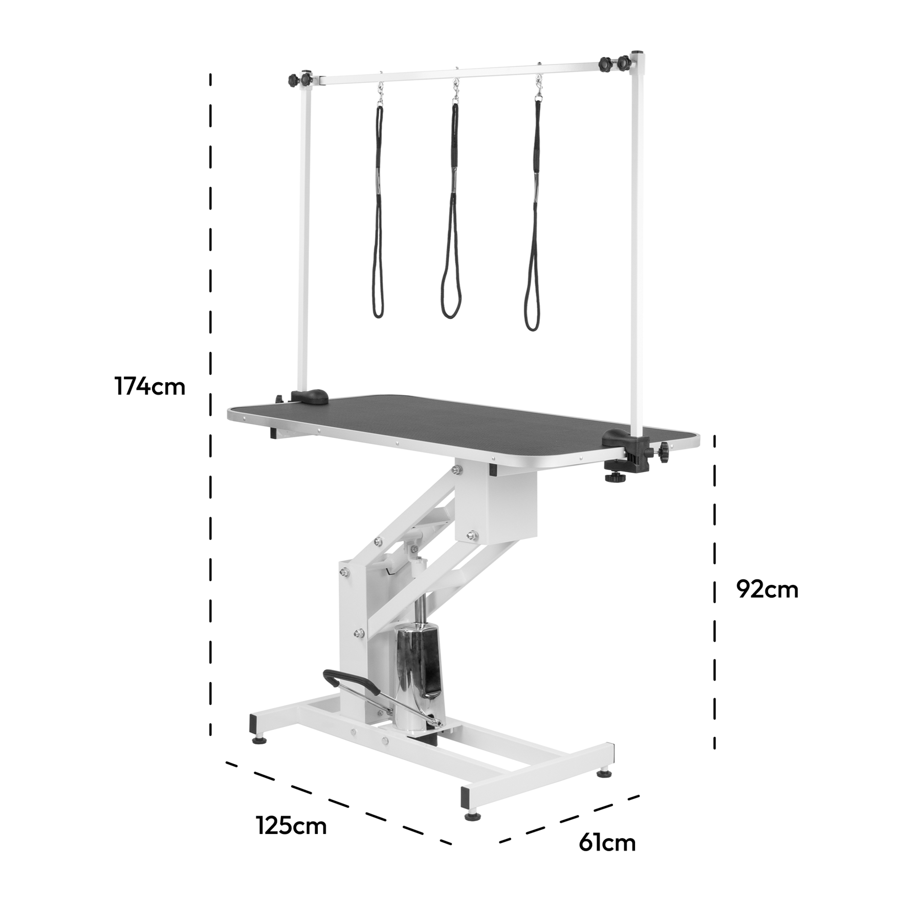 KCT Large White Adjustable Hydraulic Dog Grooming Table