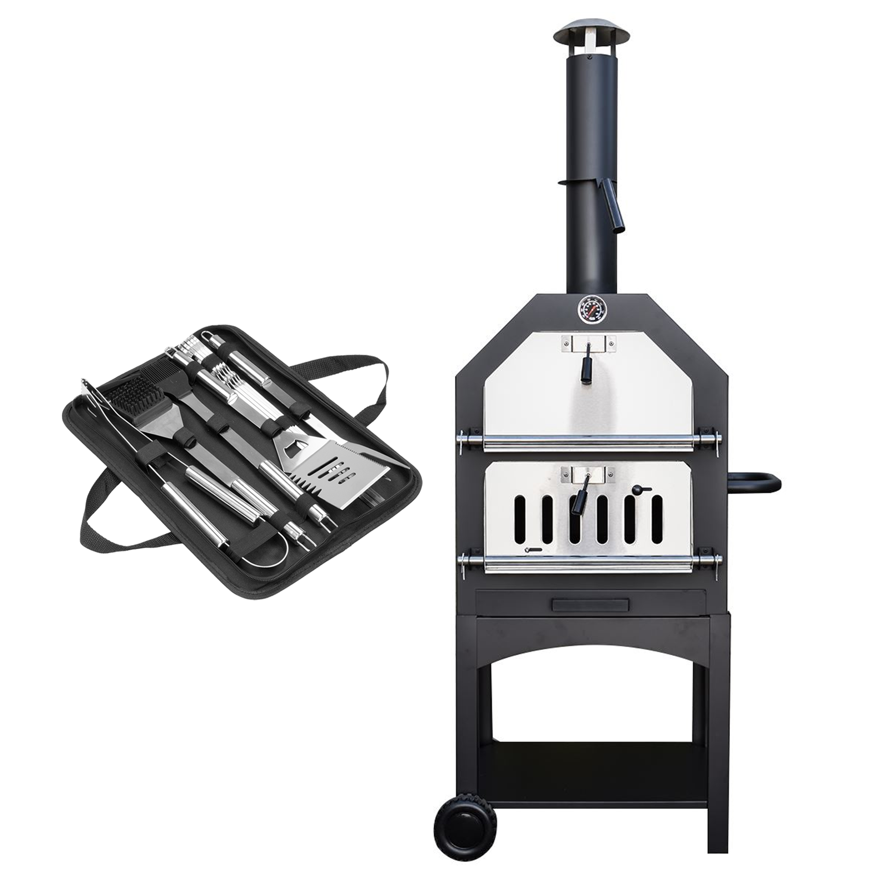KCT Outdoor Wood Fired Pizza Oven with Tool Set