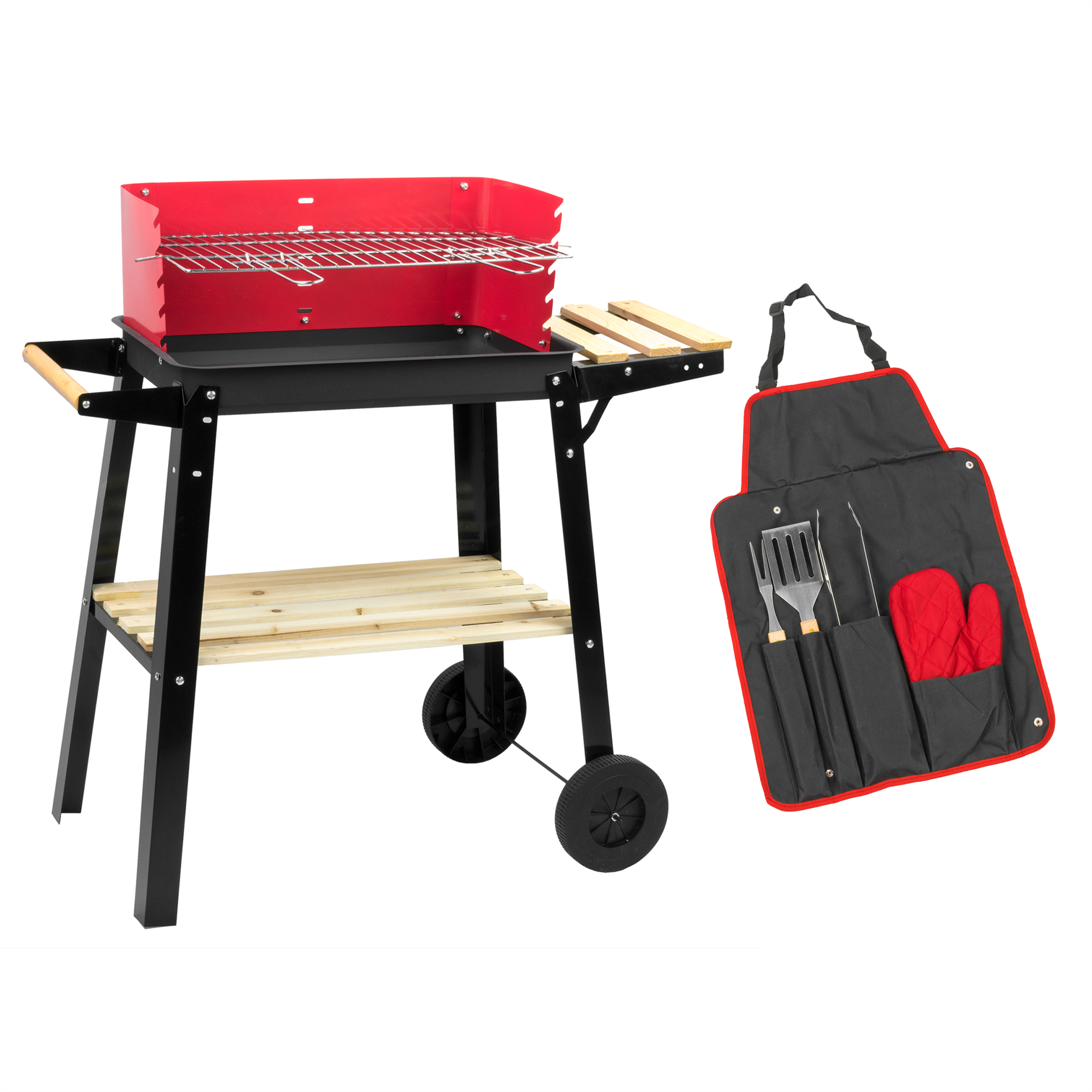 KCT Open Top Trolley BBQ with  Tool Set