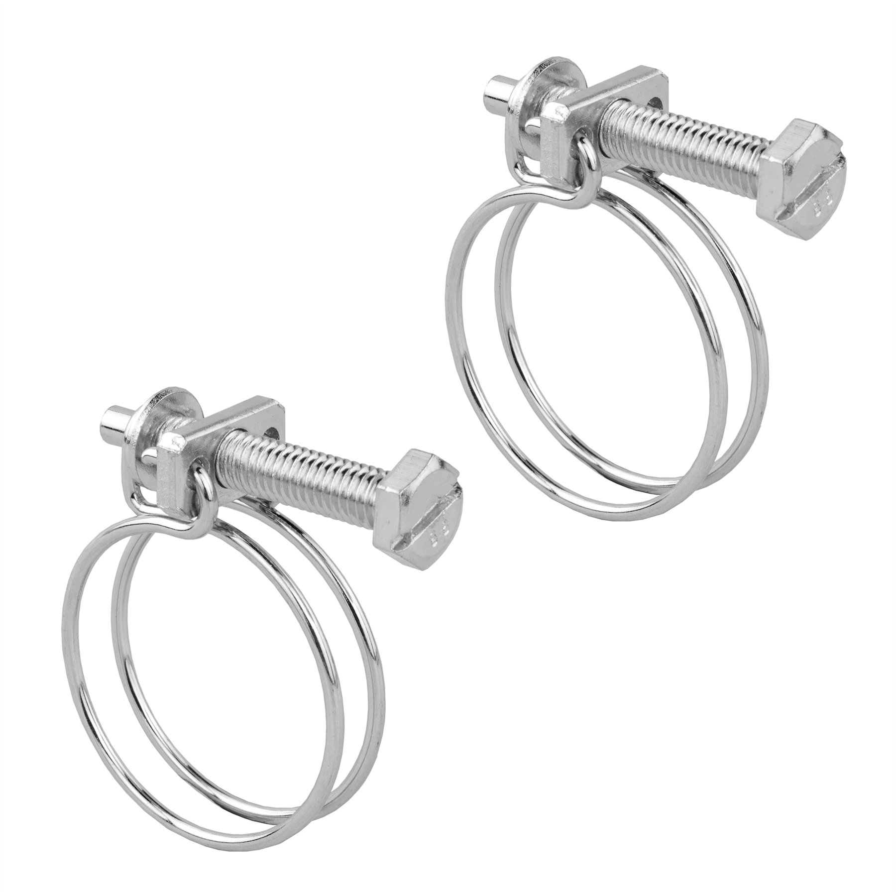KCT Universal Double Wire Hose Clips Pipe Screw Clamps for All Types of Hose