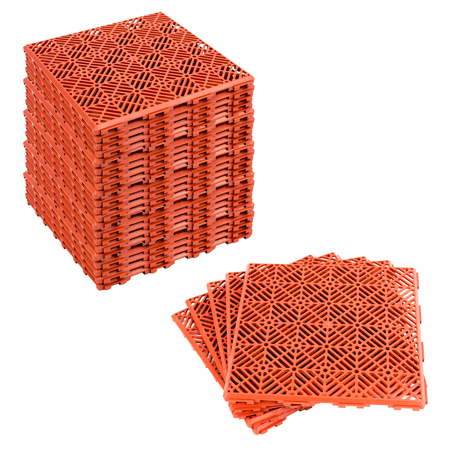 KCT Coloured Garden Path and Patio Decking Interlocking Tiles - Pack of 5