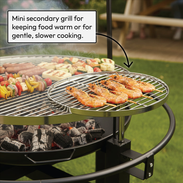 KCT Outdoor Round BBQ Grill with Rotisserie and Tool Set